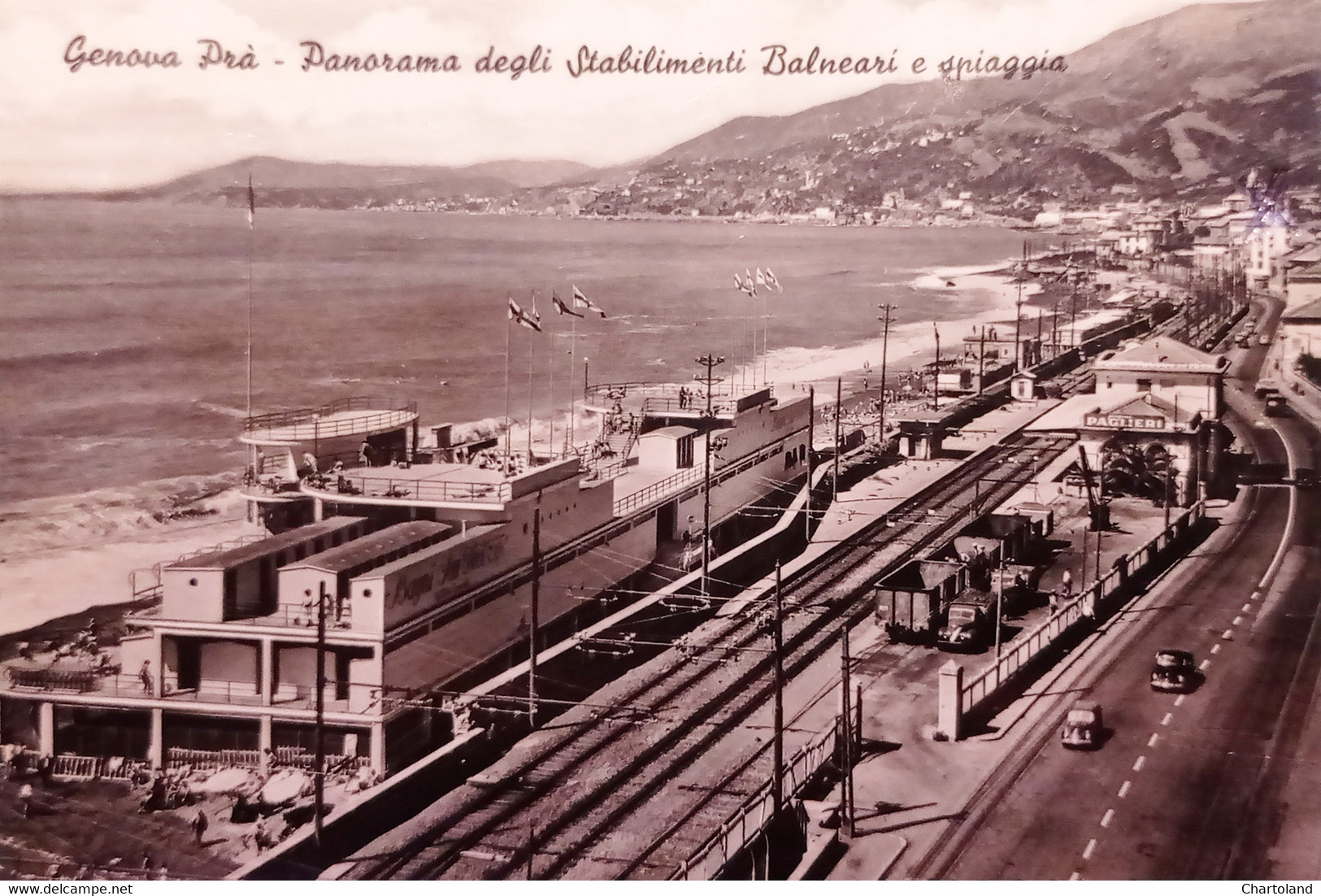 Cartolina - Genova Prà - Panorama Degli Stabilimenti Balneari E Spiaggia - 1962 - Genova (Genoa)