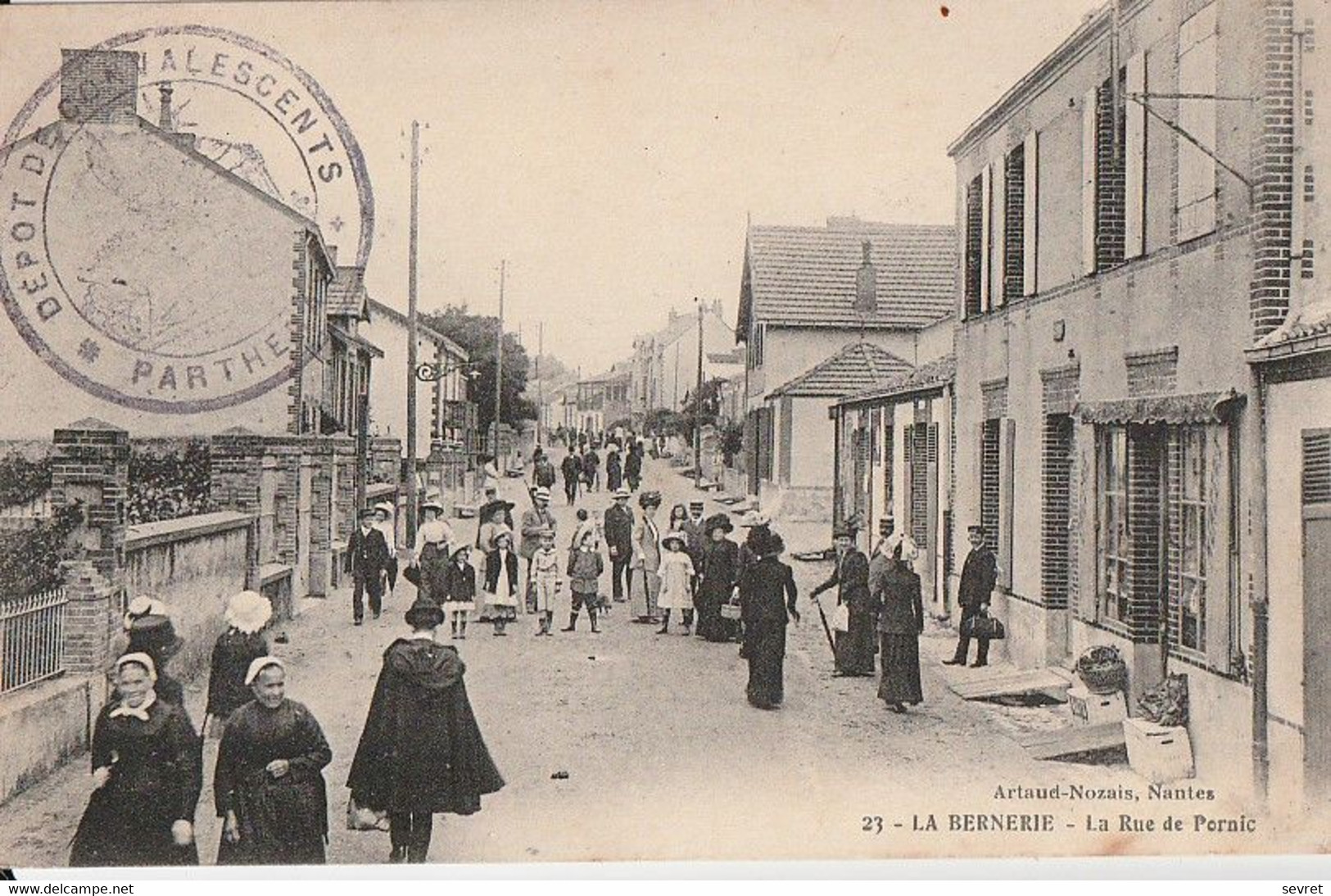 LA BERNERIE. -  La Rue De Pornic. Très Belle Carte Animée - La Bernerie-en-Retz