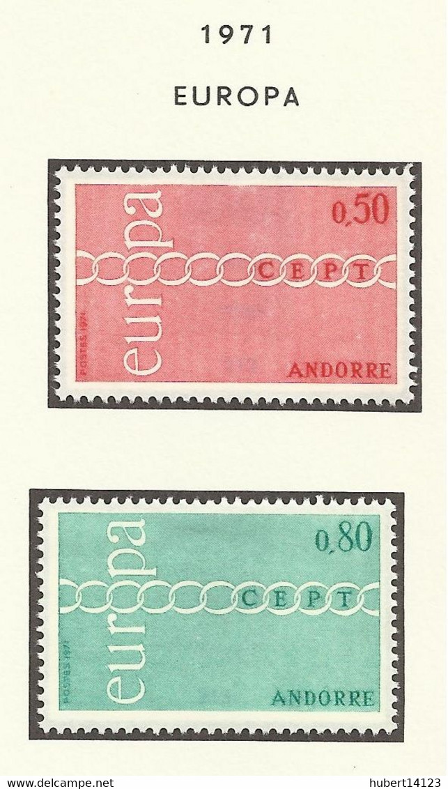 ANDORRE EUROPA 1971 N° 212 213 NEUFS * Avec Charnière MH - Autres & Non Classés