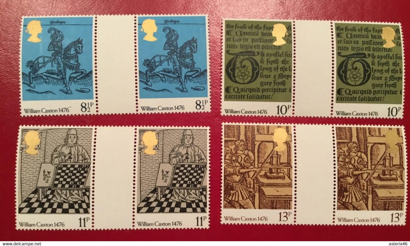 GB Mi. 719 - 722 , SG  1014 - 1017 500 Jahre Buchdruck 1976 Gutter Pair ** - Ohne Zuordnung