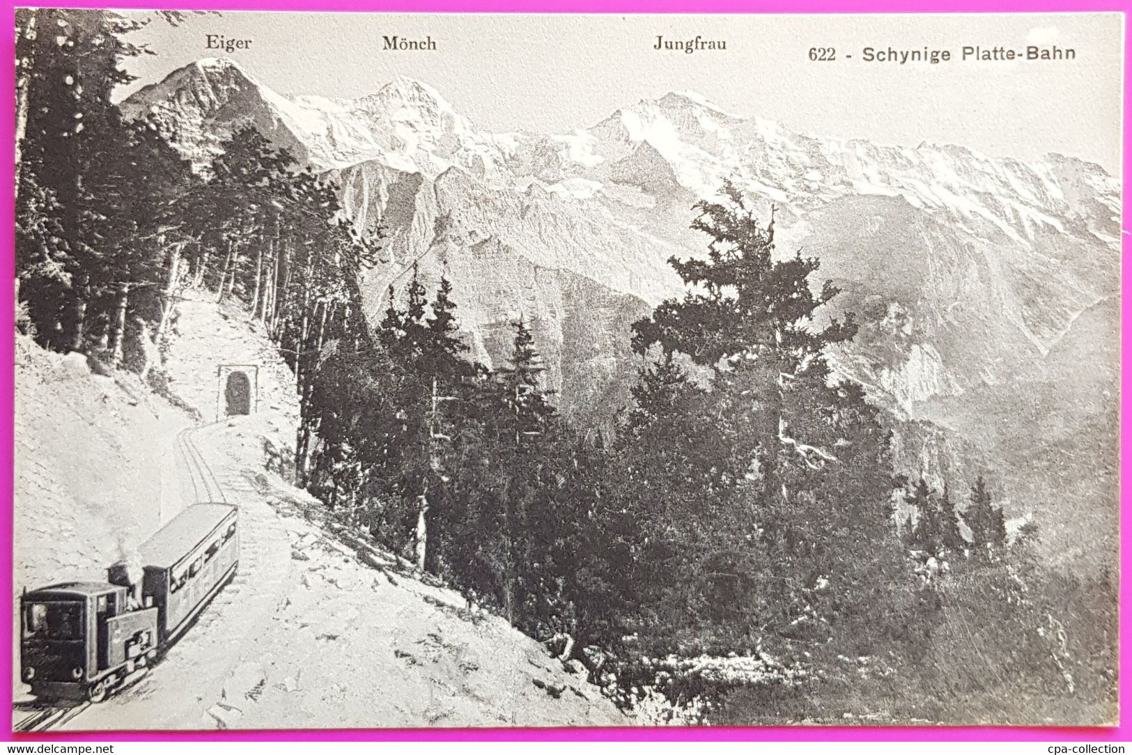 Postkarte Schynige Platte Bahn Lokomotive Dampflok Schweiz Cpa Chemin De Fer Suisse Reliant Wilderswil - Wilderswil