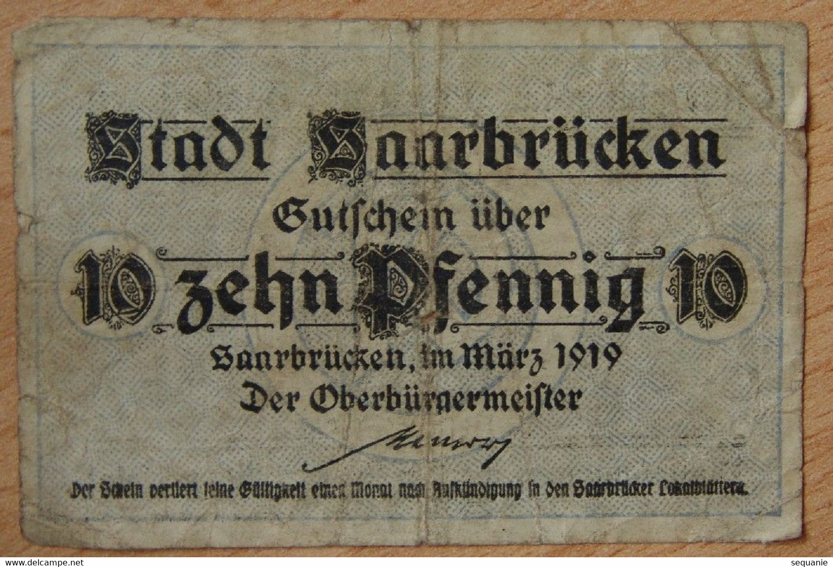 Allemagne - Sarrebruck 10 Pfennig Mars 1919 - [ 8] Saarland - Saar