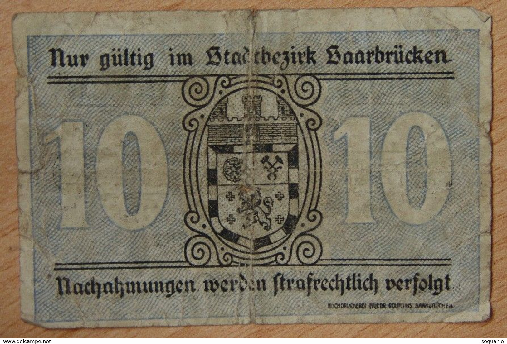 Allemagne - Sarrebruck 10 Pfennig Mars 1919 - [ 8] Saarland - Saar