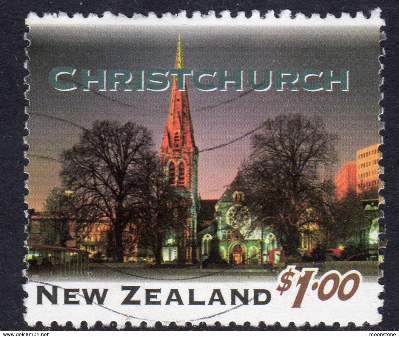 New Zealand 1995 New Zealand By Night, Christchurch $1.00 Value, Used, SG 1857 - Gebraucht