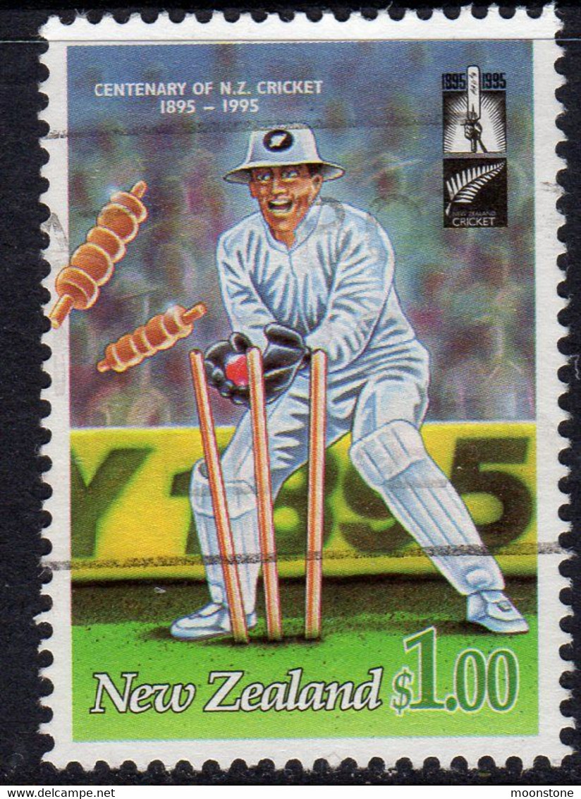 New Zealand 1994 Cricket $1.00 Value, Used, SG 1852 - Gebraucht