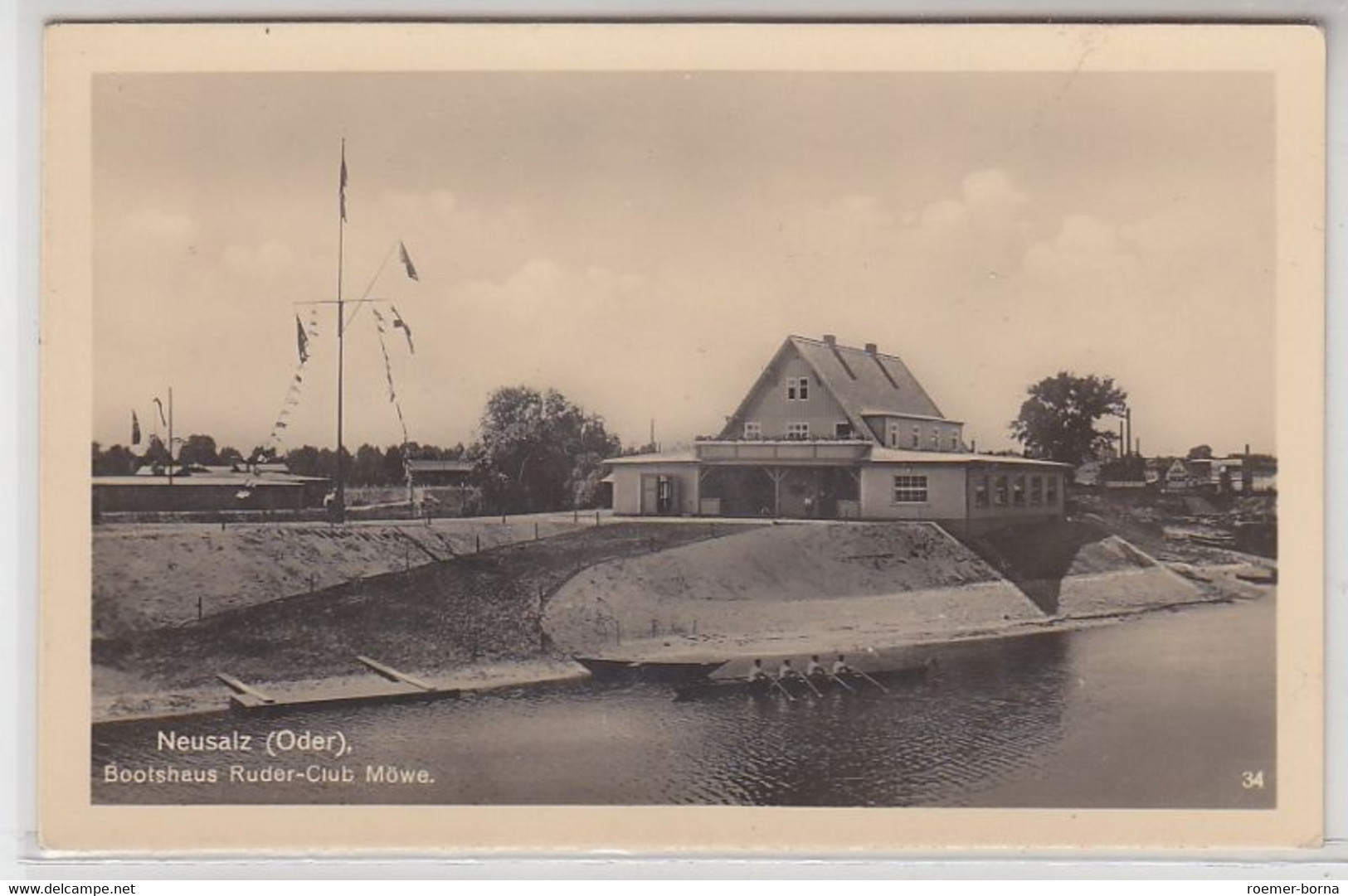 55733 Ak Neusalz (Oder) Bootshaus Ruder Club Möwe Um 1930 - Zonder Classificatie