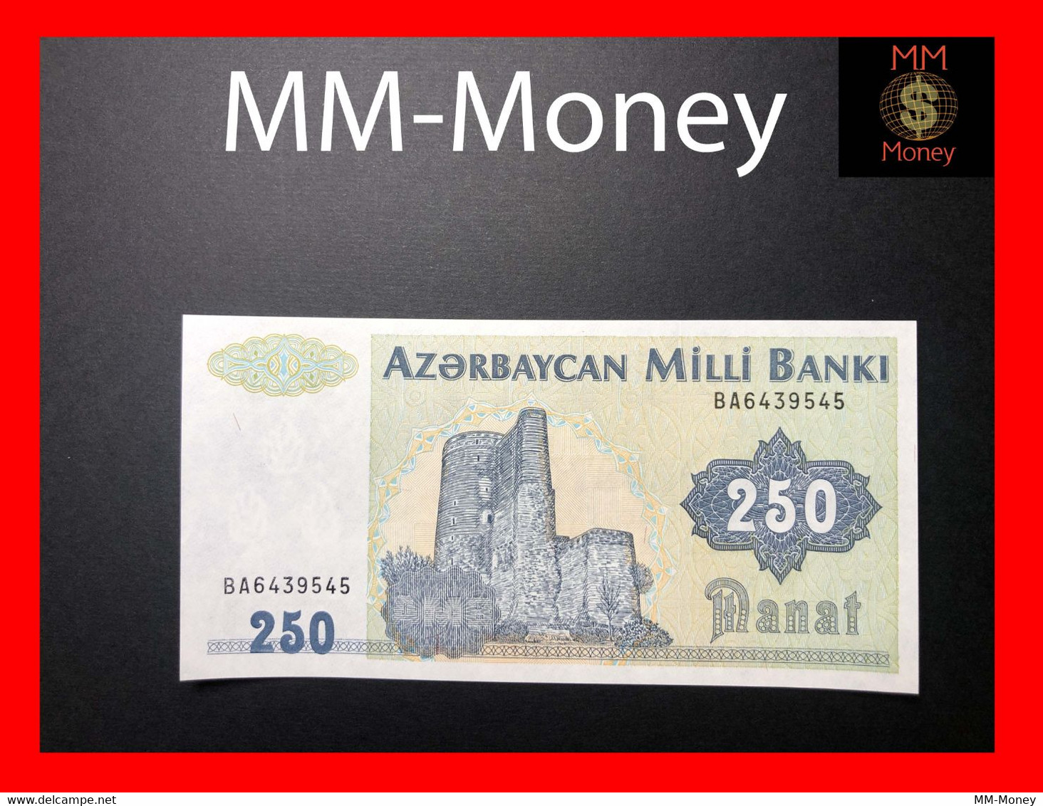 AZERBAIJAN 250 Manat 1992 P. 13 B UNC - Azerbaïjan