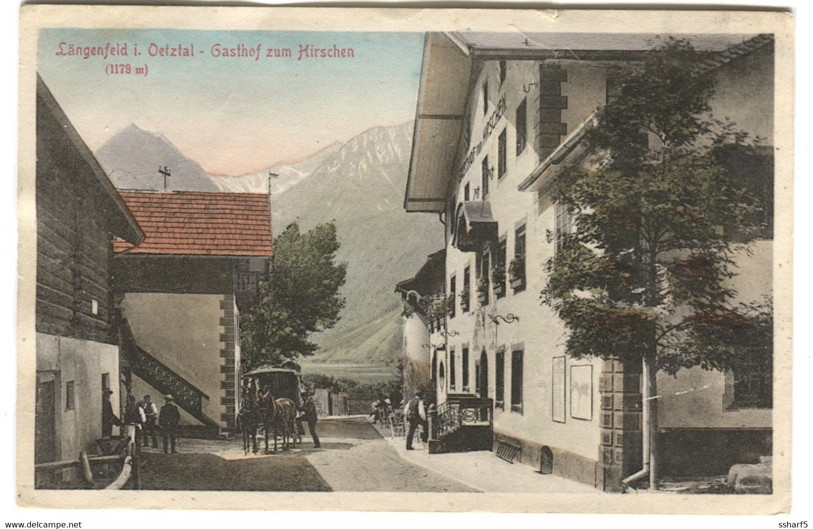 Längenfeld Oetztal GASTHOF Zum HIRSCHEN Farbekarte 1922 - Längenfeld