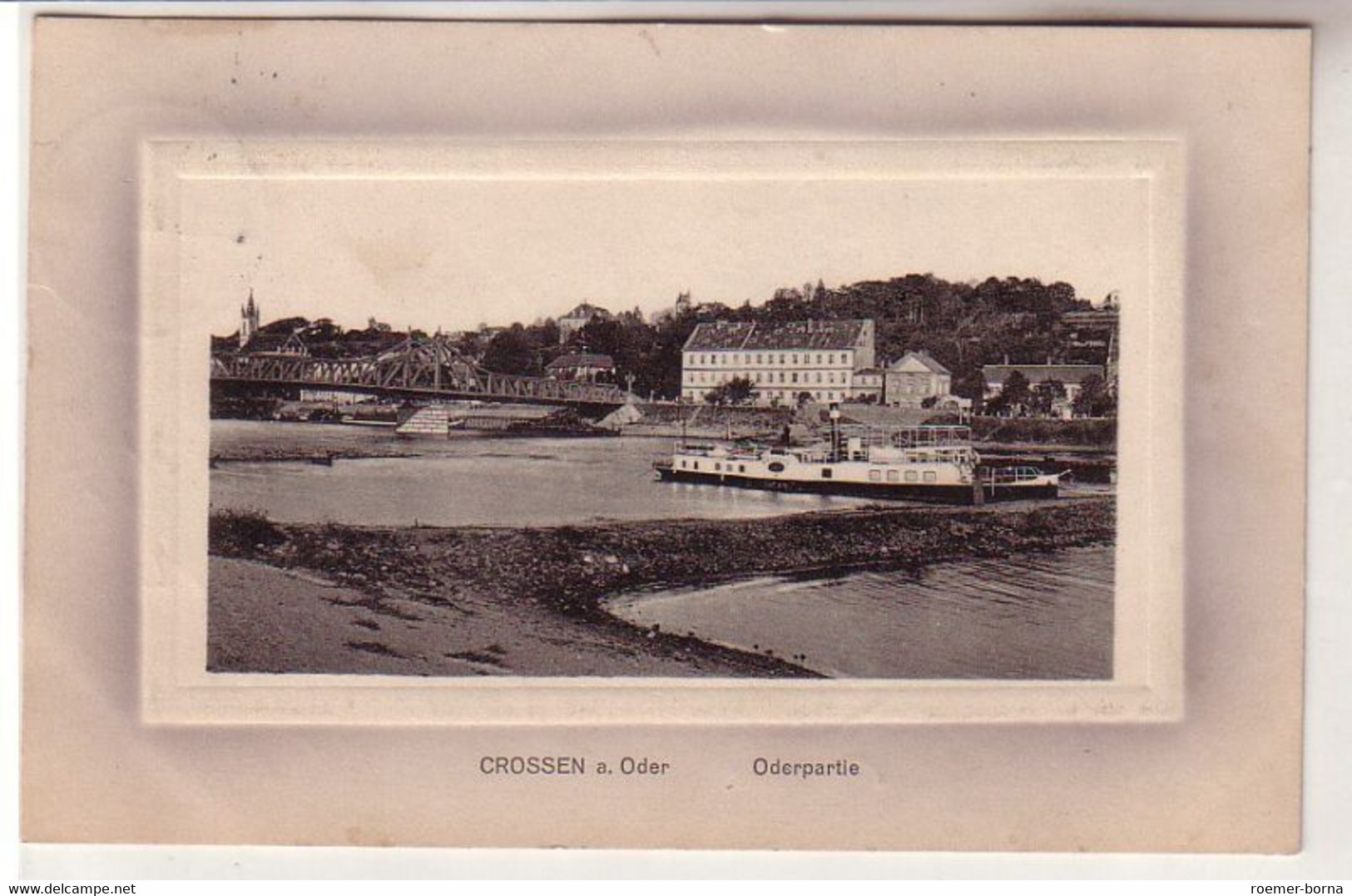 57539 Ak Crossen An Der Oder Oderpartie Mit Dampfer 1911 - Non Classés