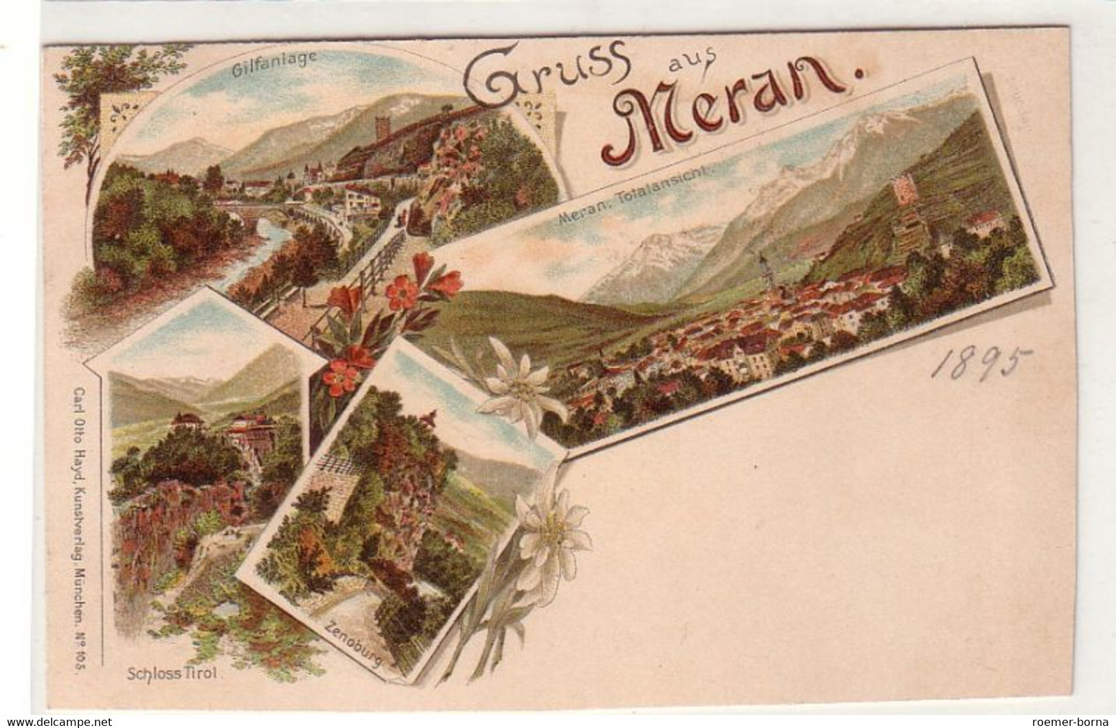 59665 Ak Lithographie Gruss Aus Meran In Südtirol Um 1900 - Andere & Zonder Classificatie