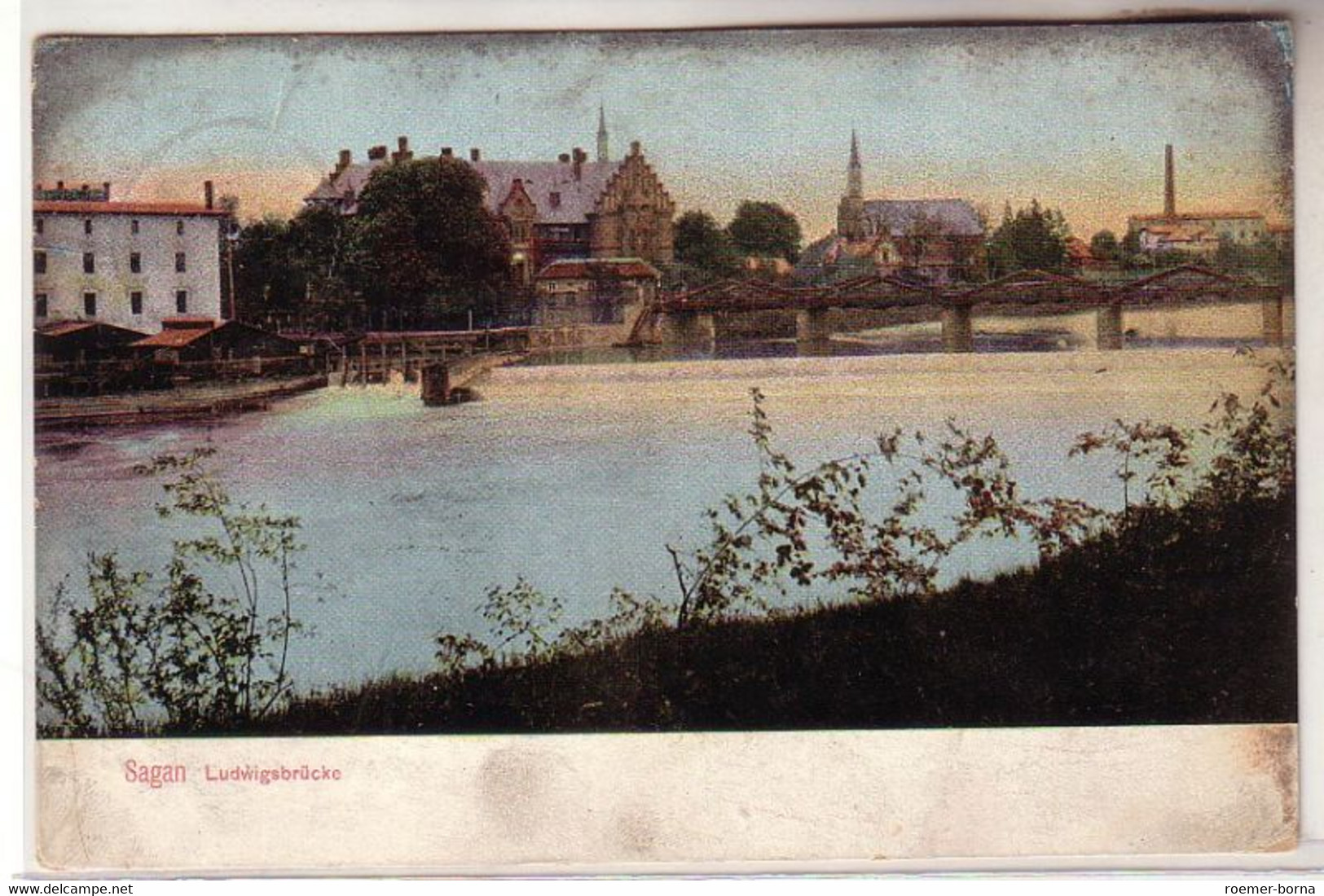 59816 Ak Sagan Ludwigsbrücke 1907 - Zonder Classificatie