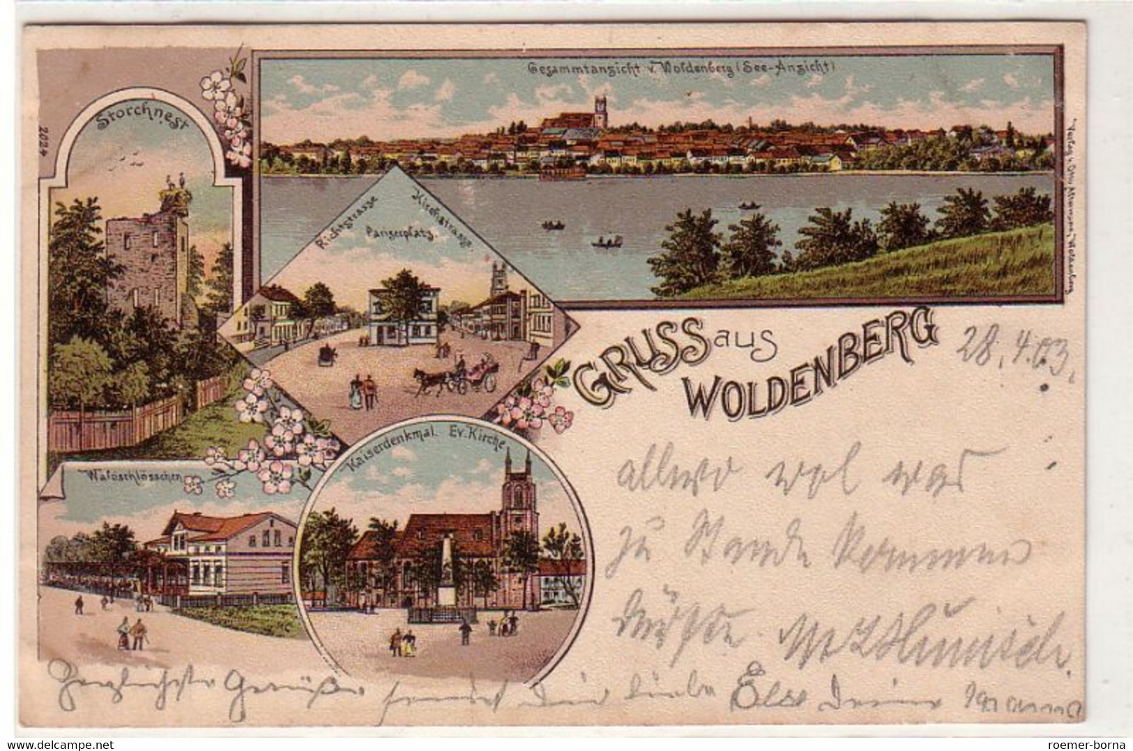 60054 Ak Lithographie Gruß Aus Woldenberg 1903 - Zonder Classificatie