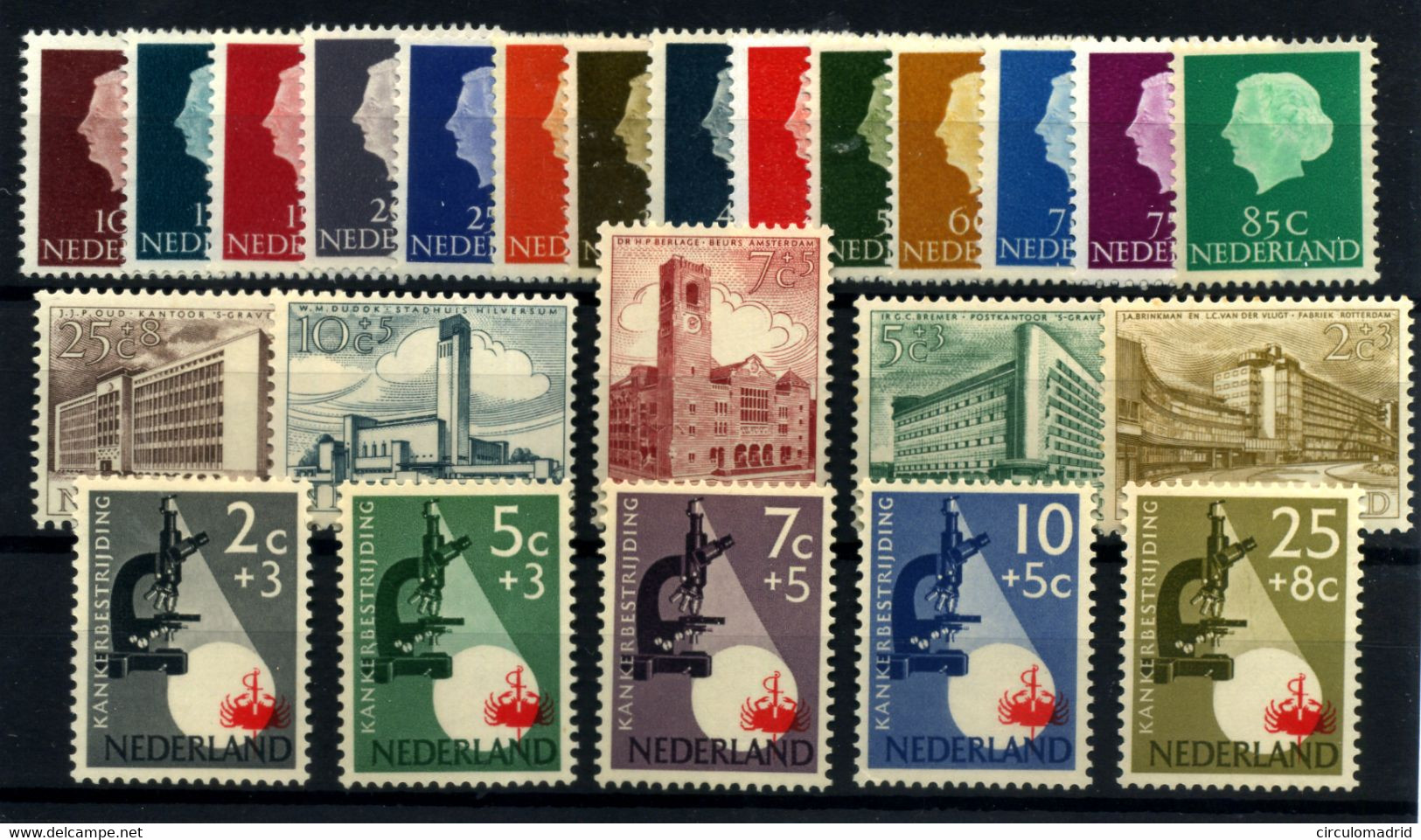 Holanda Nº 600/9A, 634/43. Años 1953-55 - Autres & Non Classés