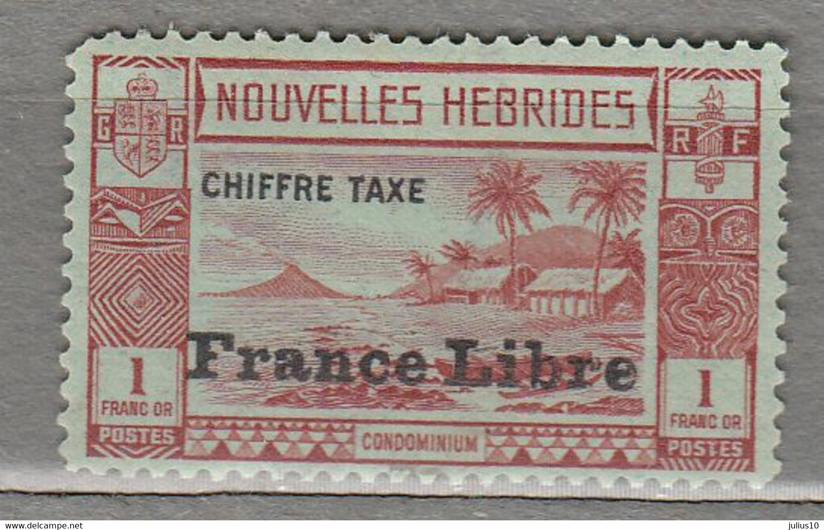 NOUVELLES HEBRIDES 1941 France Libre Chiffre Taxe MLH (*) Mi 25 #16815 - Unused Stamps