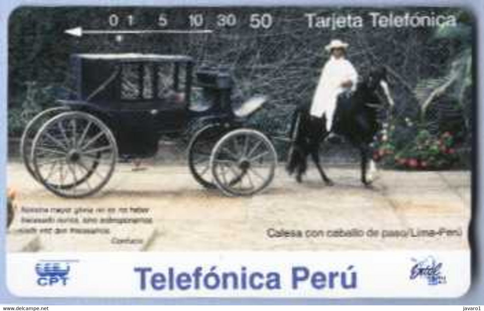 PERU : T41 50 DIC.94/015 Calesa Con Caba USED - Pérou