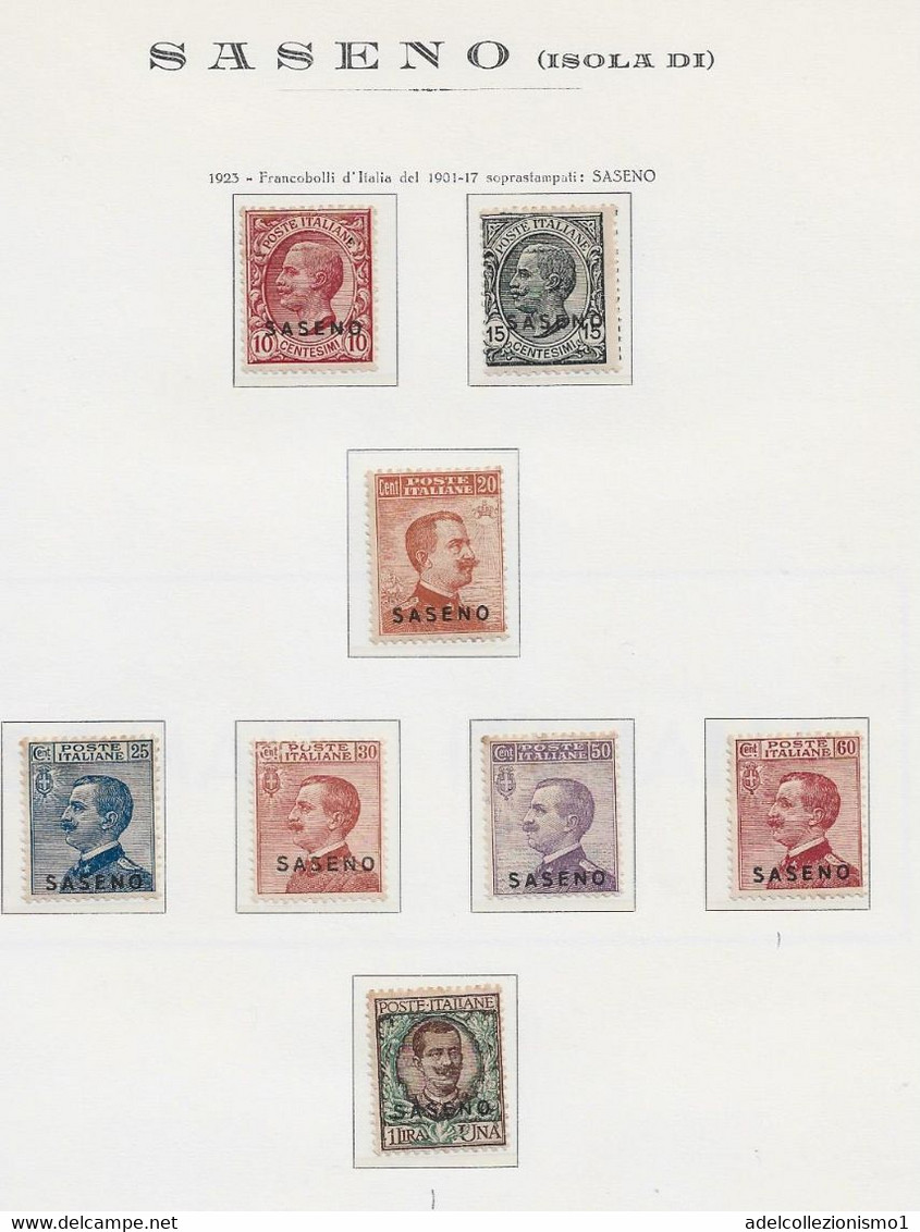 94947) ITALIA-SASENO-Serie Ordinaria - Aprile 1923- SERIE COMPLETA-MLH*- 1 SENZA GOMMA - Saseno