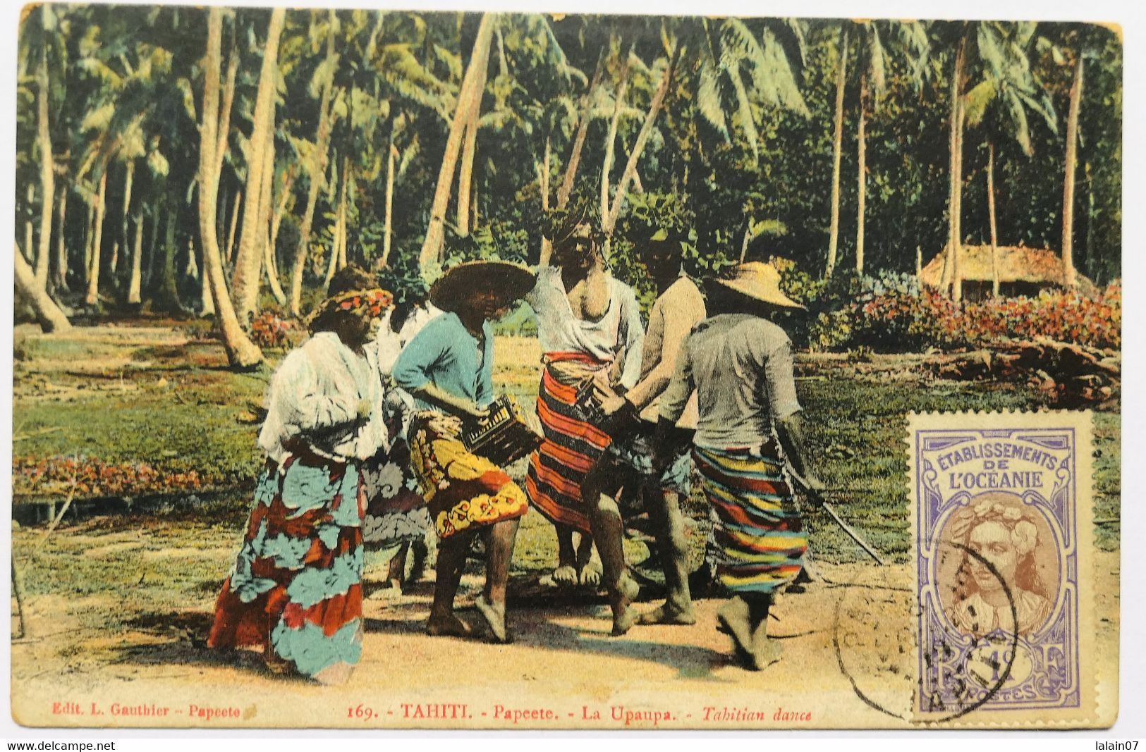 C. P. A. Couleur : TAHITI : PAPEETE, La Upaupa, Tahitian Dancetimbre En 1919, Editeur F Homes - Tahiti