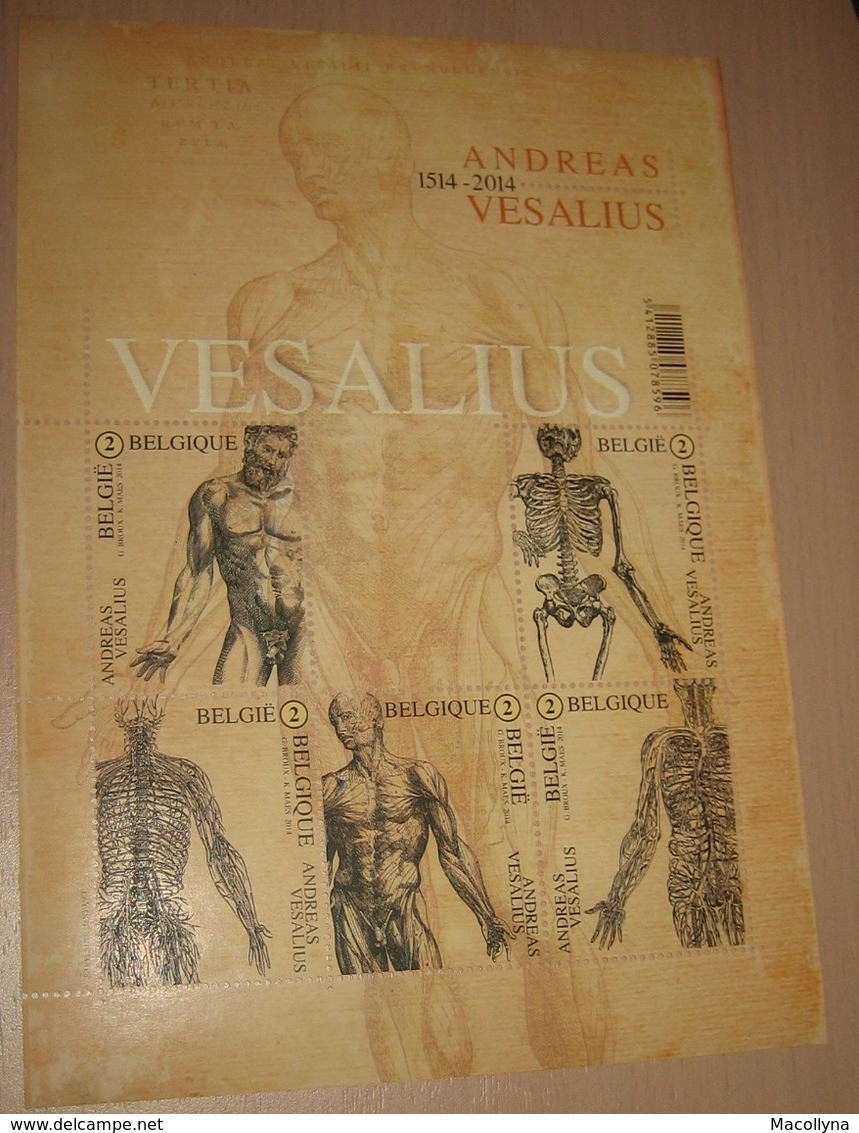 Blok 215** Anatomie Van Het Menselijk Lichaam 4416/20** Andreas Vesalius**  De Humani Corporis Fabrica Vesalius MNH - 1961-2001