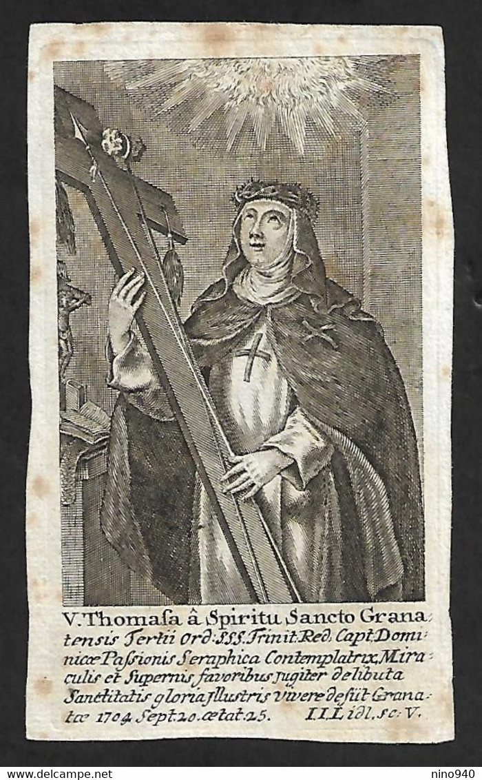 Incisione/engraving: V. THOMASA A SPIRITU SANCTO GRANA - Fine '700 Primi '800-RBCavergno - Religion & Esotericism