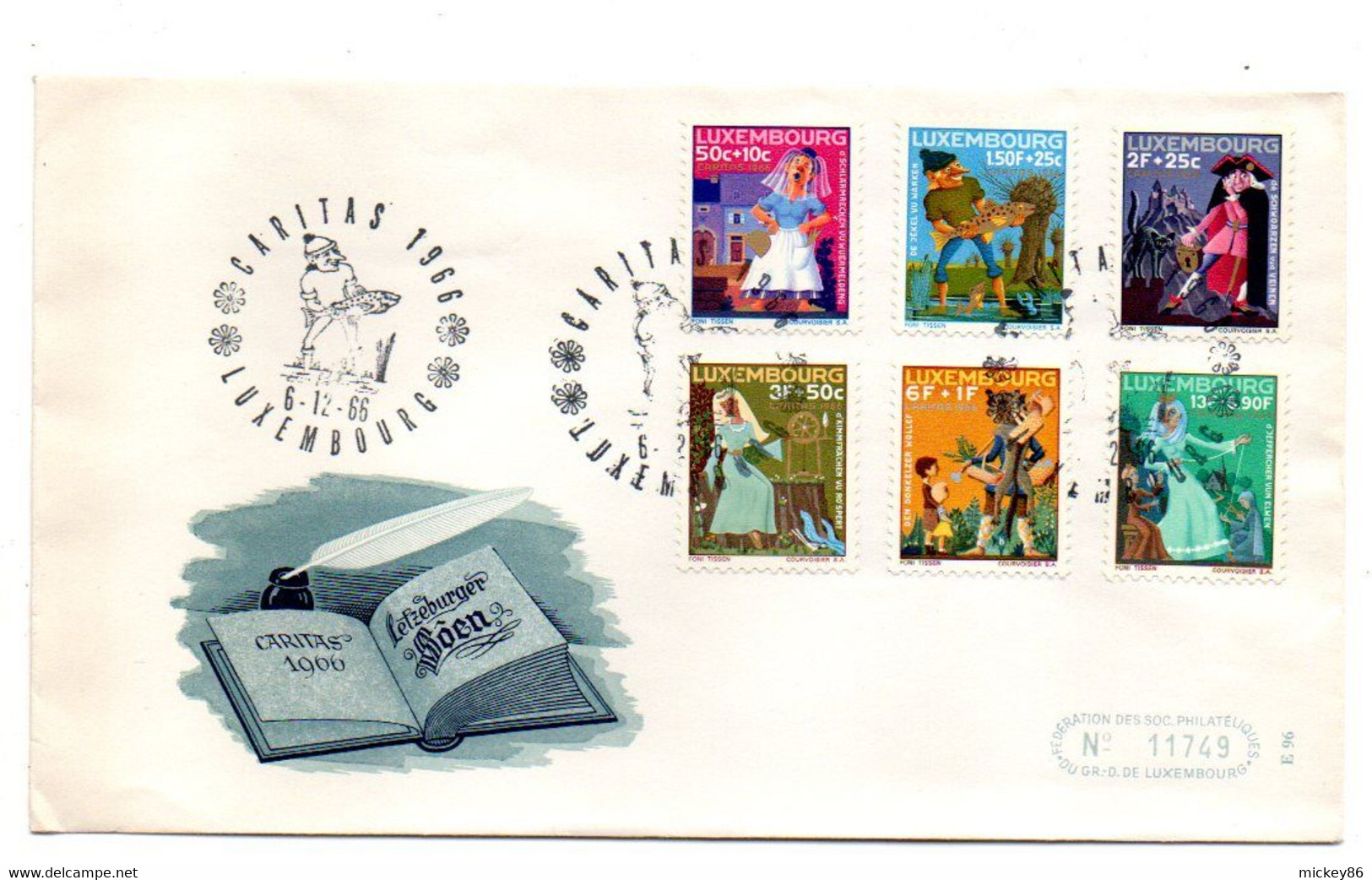 Luxembourg--1966--FDC  -- CARITAS -- ( 6  Valeurs) ... N° 11749 - FDC