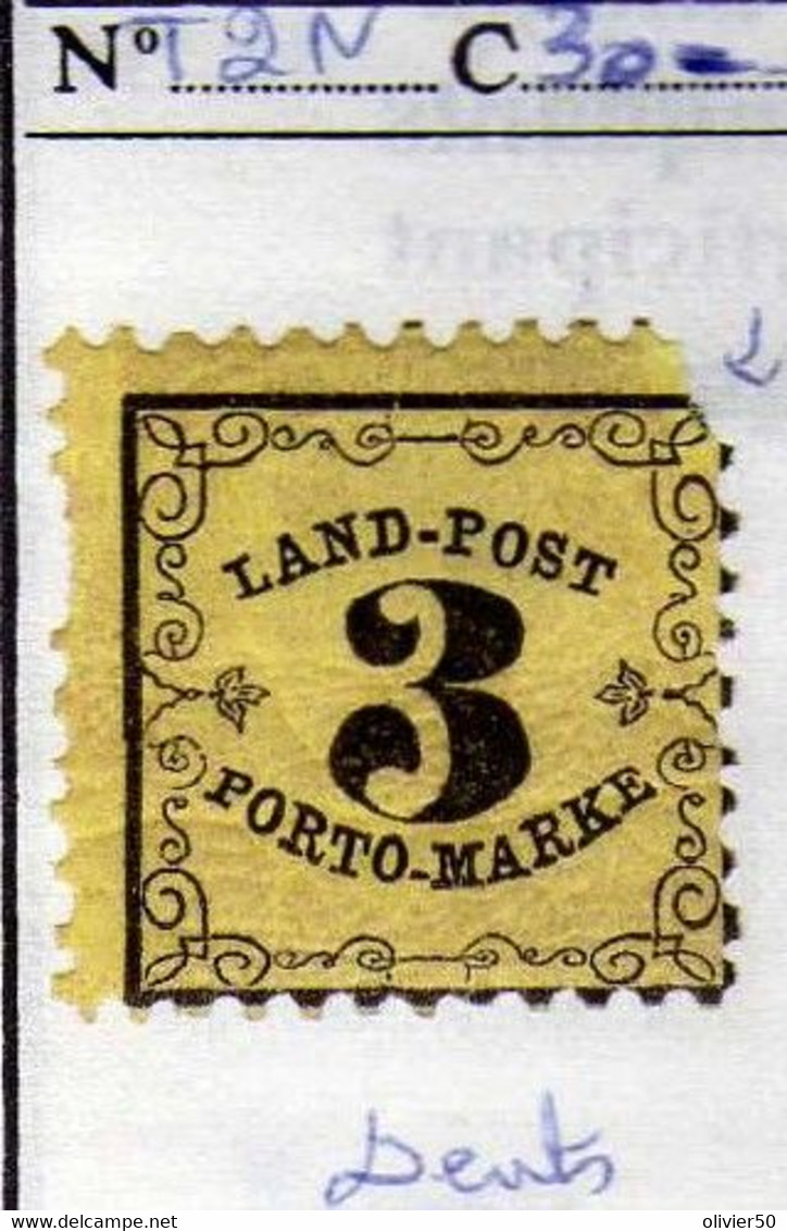 Allemagne - Bade (1862) - Taxe 3 K.   Neuf * - MH - Postfris