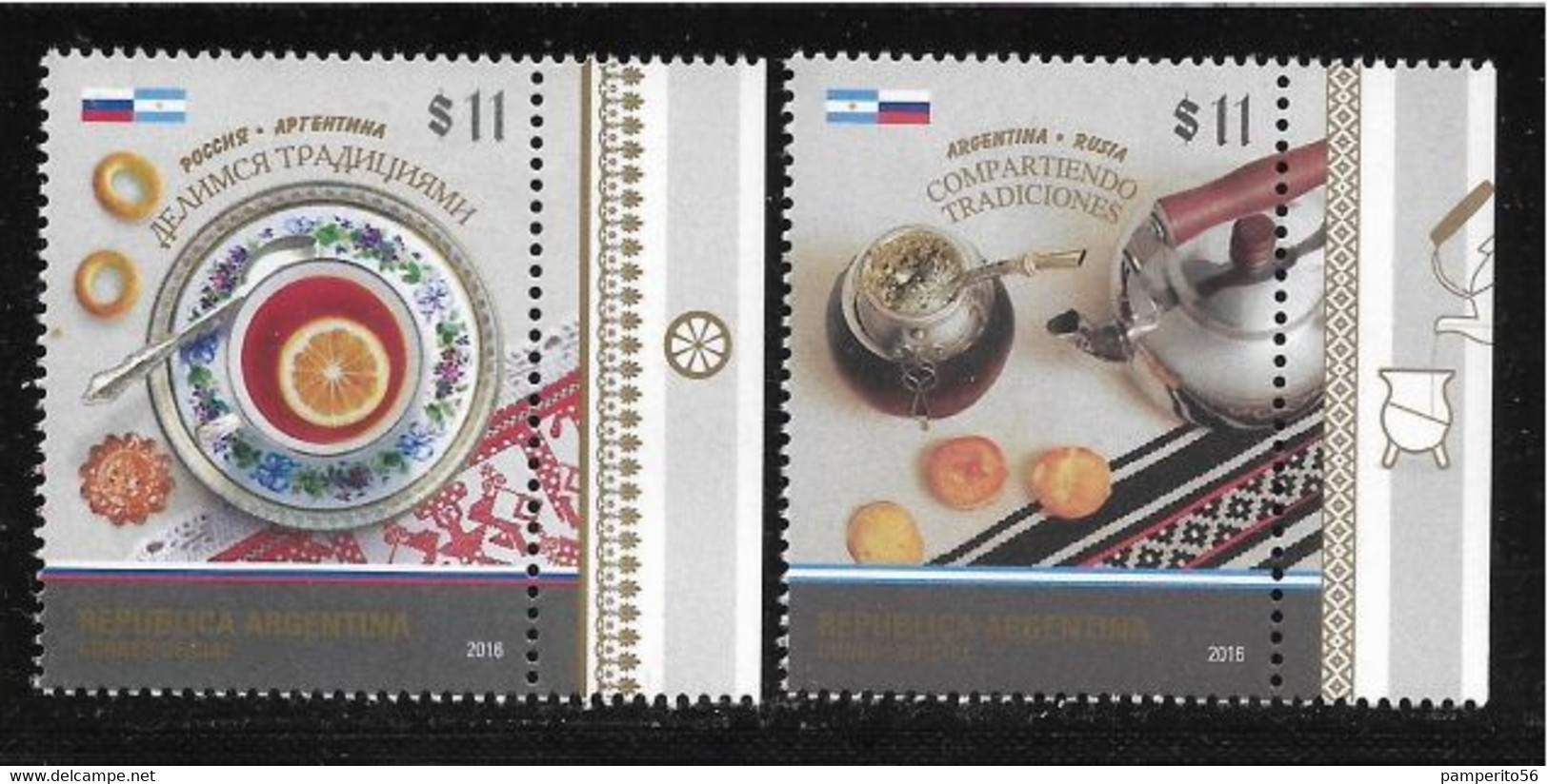 ARGENTINA AÑO 2016 - ARGENTINA-RUSIA, COMPARTIENDO TRADICIONES, EMISIÓN CONJUNTA - Serie Completa 2v MNH - Nuevos