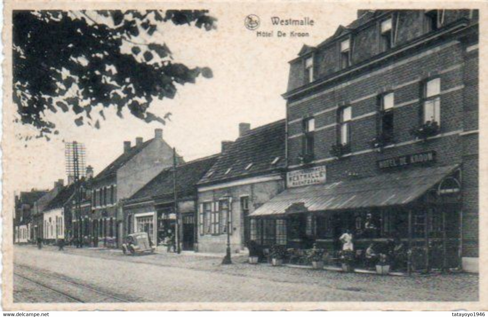 Malle Hotel De Kroon Animée Carte Festonnée Circulé En 1949 - Malle