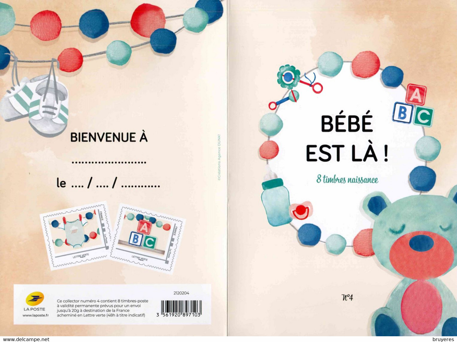 COLLECTOR De 2020 De 8 Timbres Adhésifs "Naissance : BEBE EST LA - ID Timbre LETTRE VERTE 20 G" - Collectors