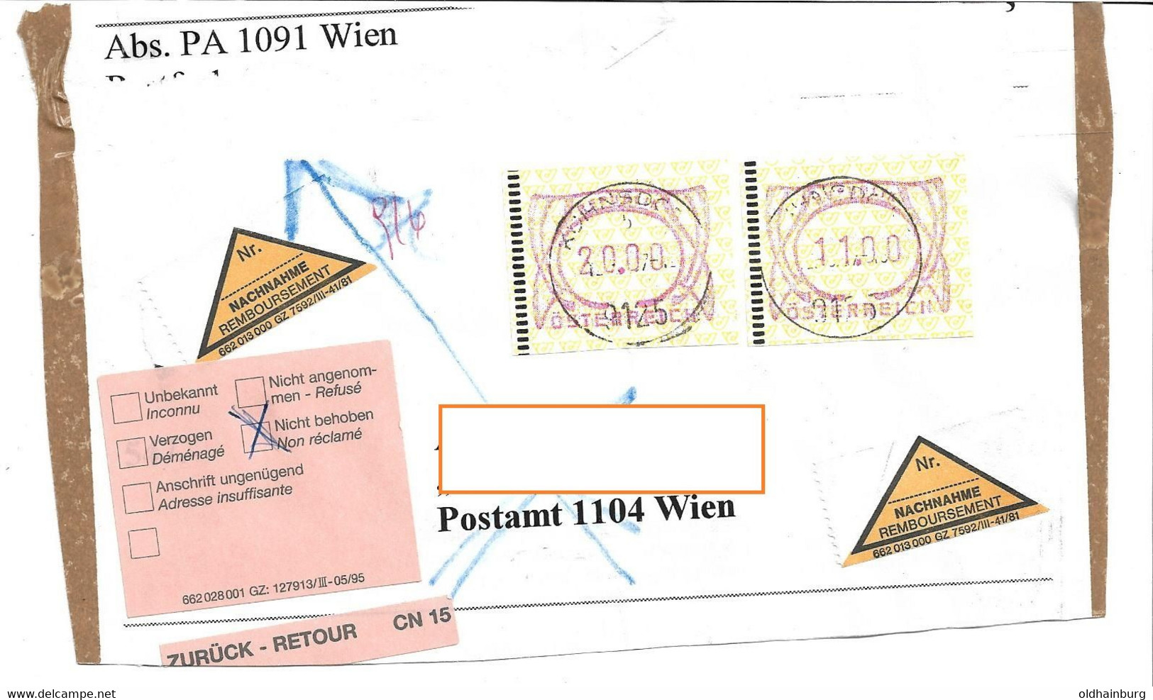 1552h: Heimatbeleg 8583 Edelschrott 24.11.2000, ATM- Werte Zu 55.- ÖS Auf Briefvorderseite - Voitsberg