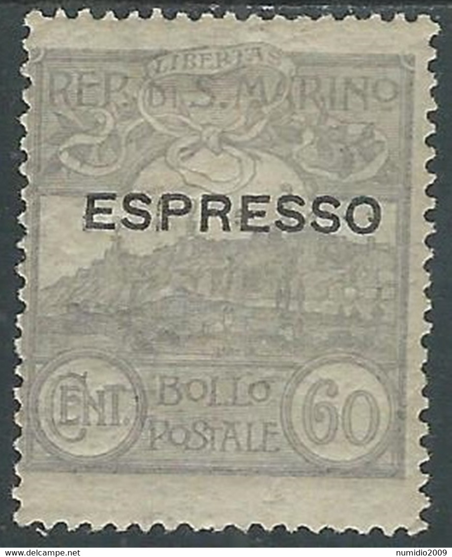 1923 SAN MARINO ESPRESSO 60 CENT MH * - RD54 - Francobolli Per Espresso