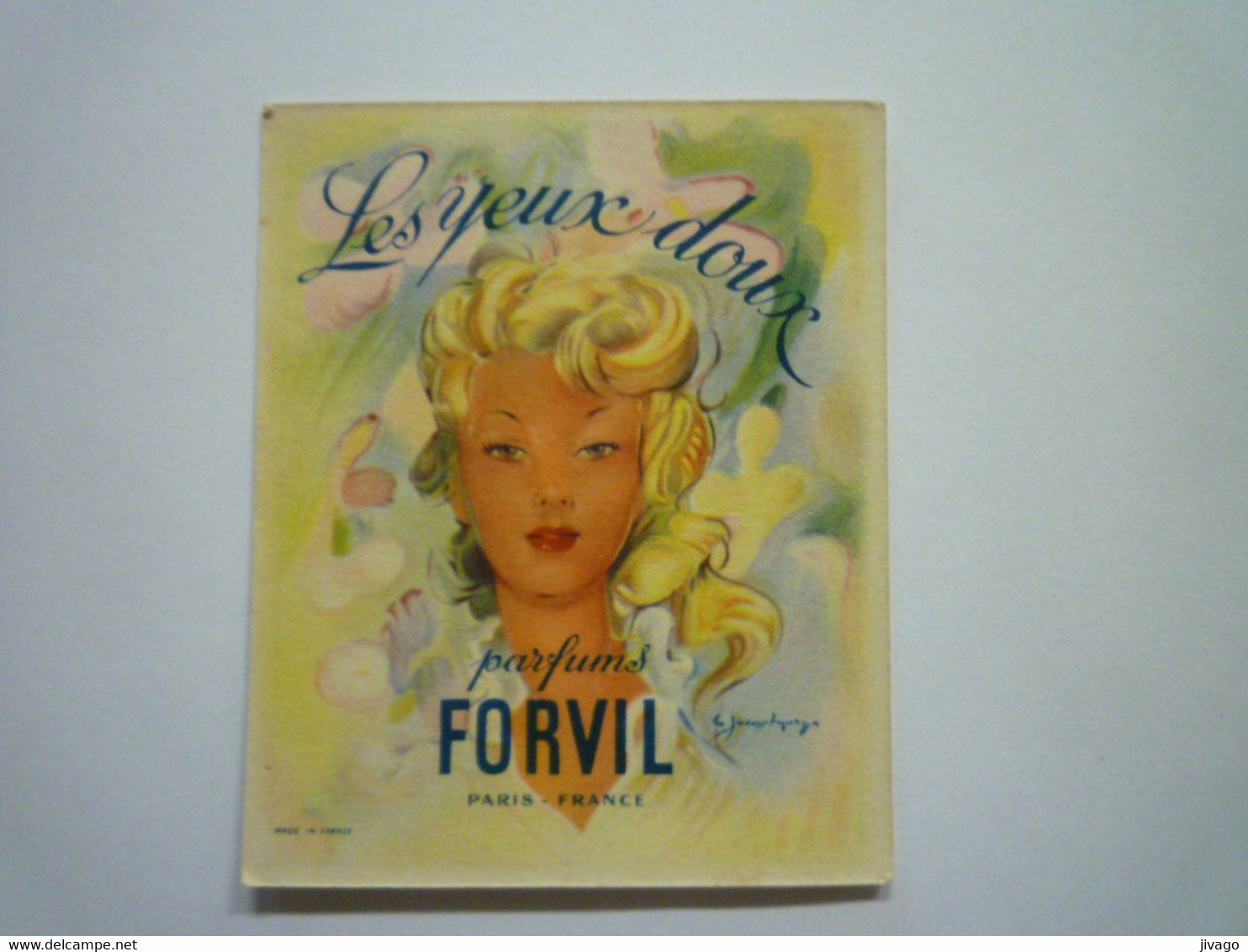 2021 - 201  CALENDRIER  PARFUMEE  " Les Yeux Doux  -  Parfums  FORVIL "  1957   XXX - Ohne Zuordnung