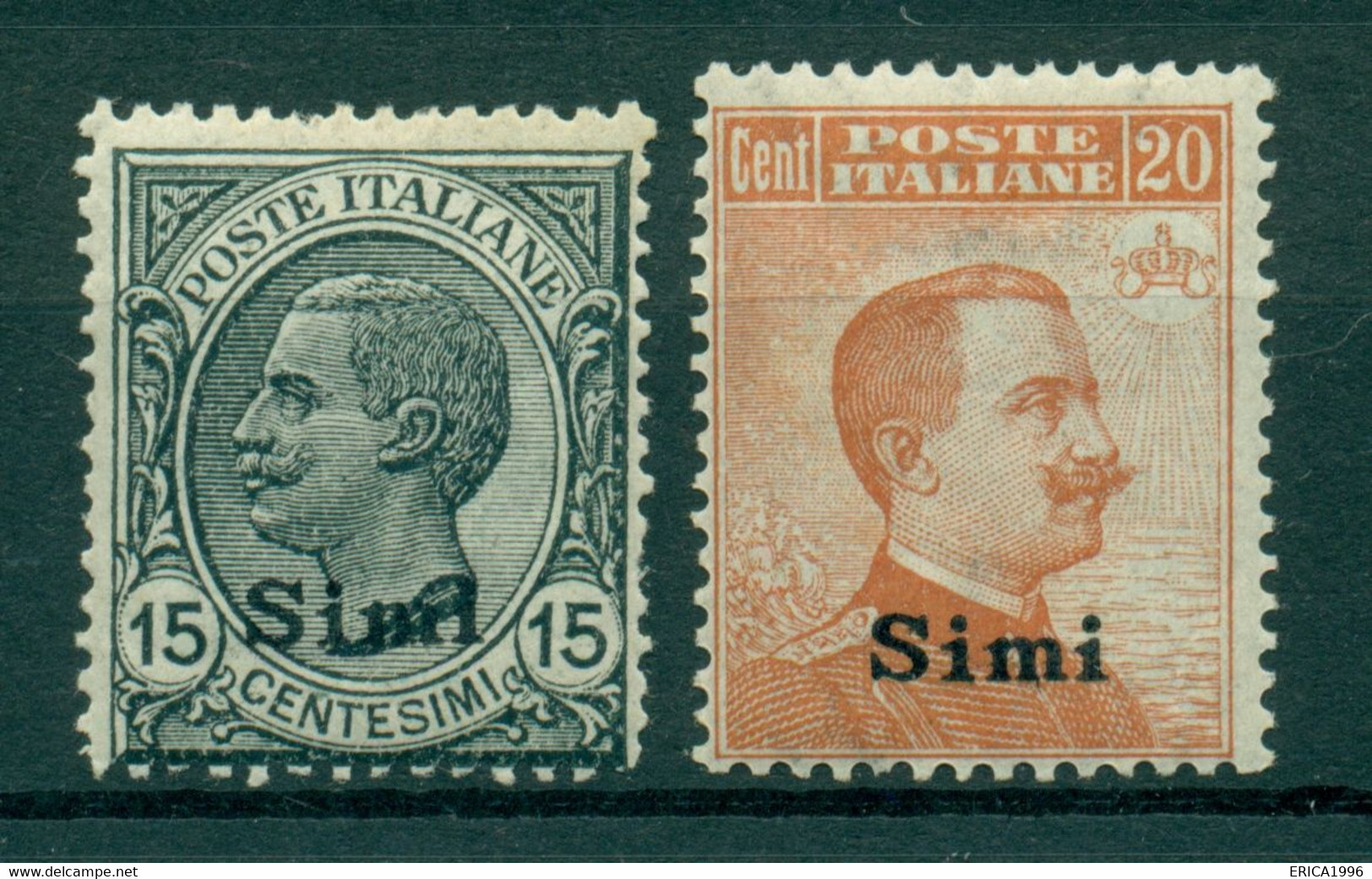 V9245 ITALIA OCCUPAZIONI EGEO SIMI 1921-22 Sovrastampati, MNH**-MH*, Serie Completa, Val. Cat. € 270, Buone Condizioni ( - Ägäis (Simi)