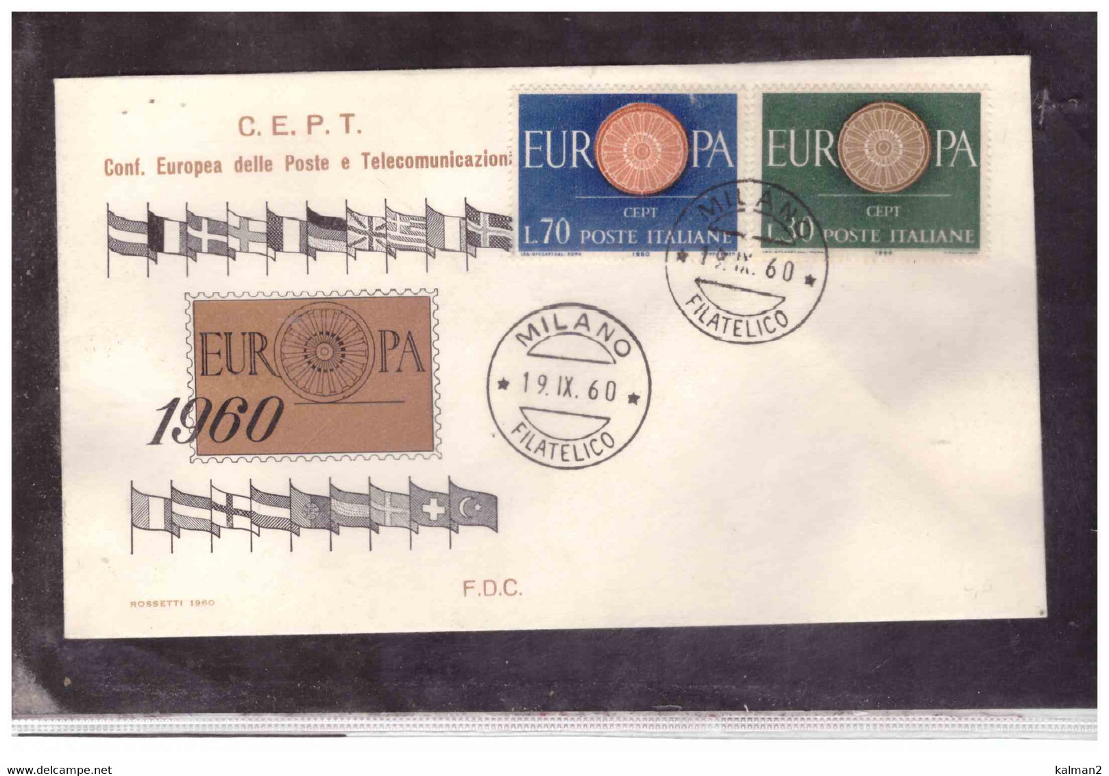 FDC6185  -   MILANO  19.9.1960  /   FDC  EUROPA 1960 - FDC