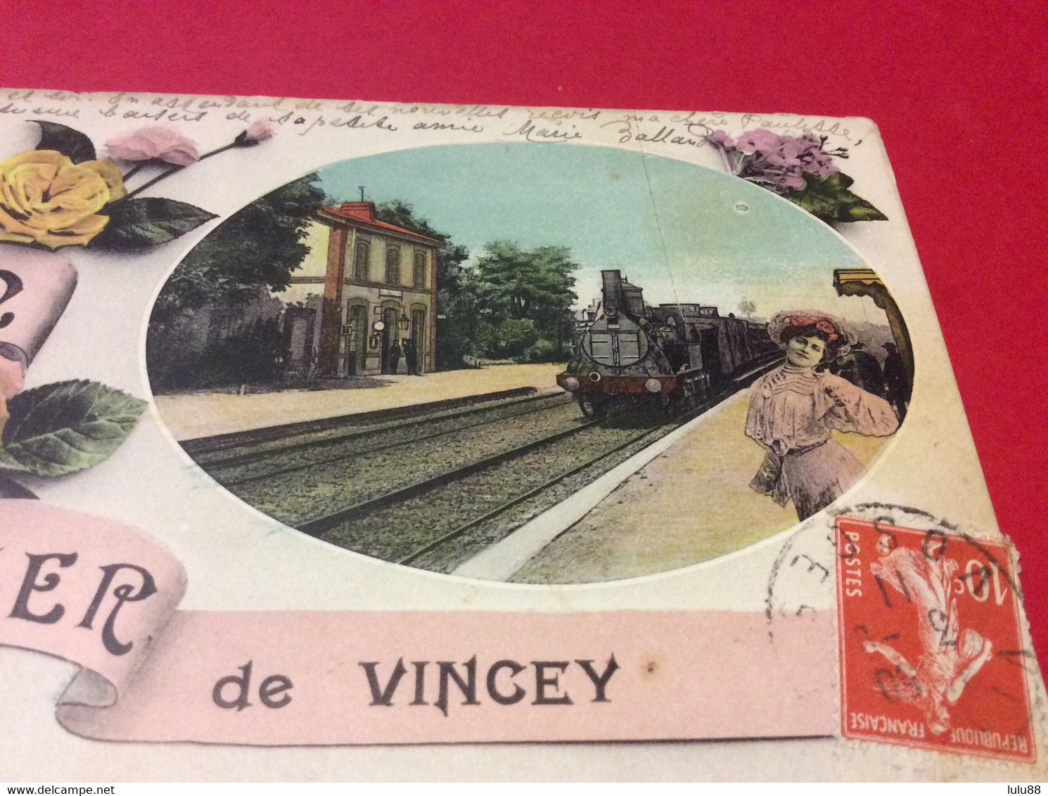 ♥️ VINCEY. UN Baiser Gare.  Année 1911 - Vincey