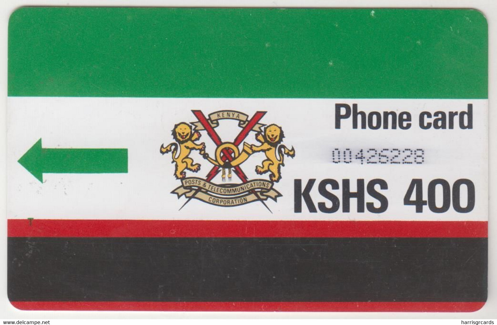 KENYA - K.P.T.C. Logo 400 (No Notch & Letter "T"), Normal Zero: "0" , "T" On The Red Stripe At The Left, Used - Kenia