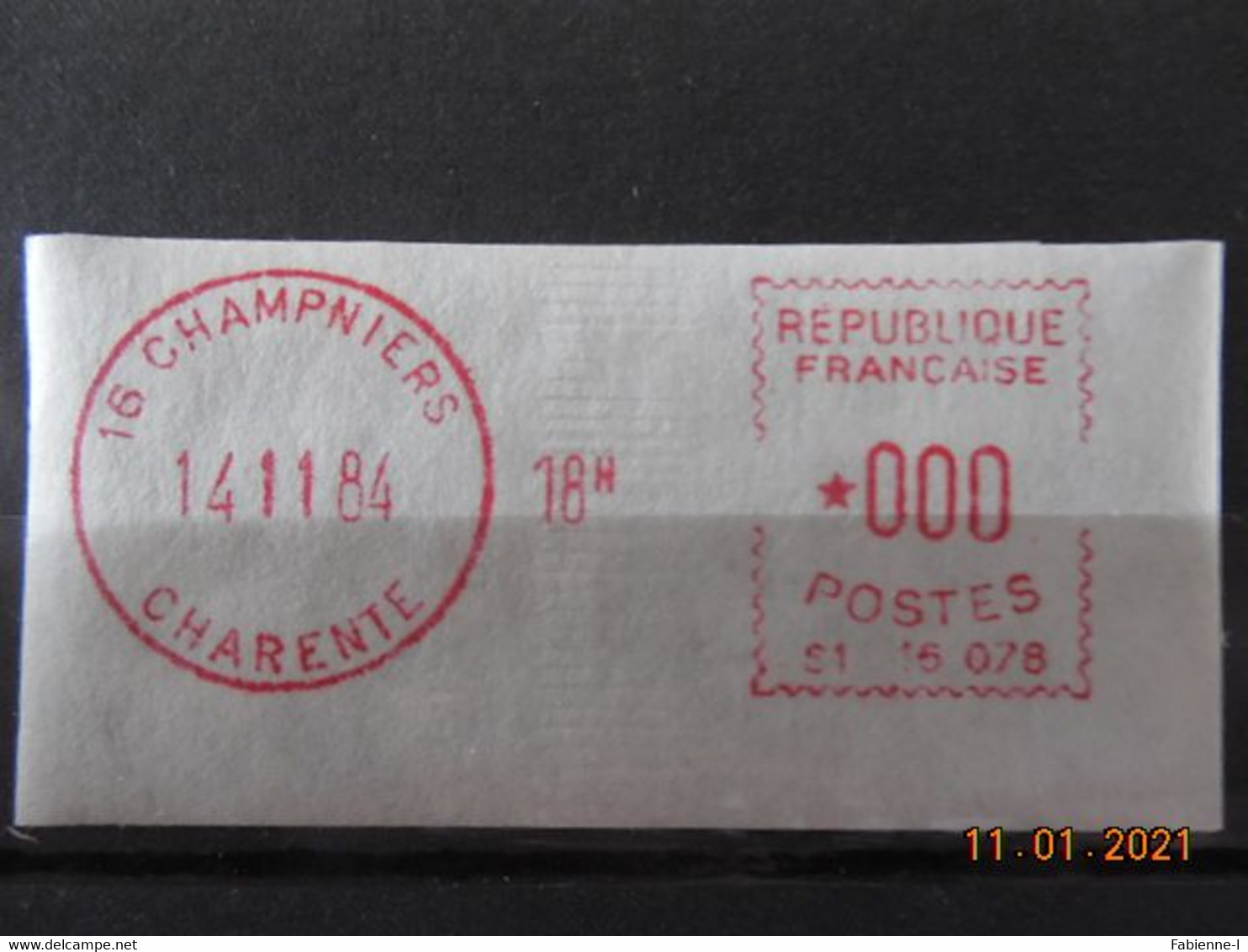 Vignette D'affranchissement Du Bureau De Champniers 1984 Avec Gomme D'origine - 1969 Montgeron – Papier Blanc – Frama/Satas