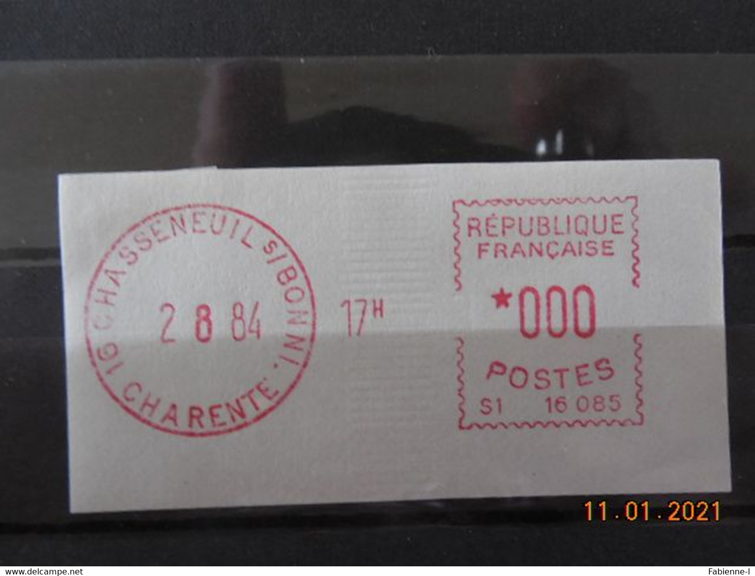 Vignette D'affranchissement Du Bureau De Chasseneuil S/Bonni 1984 Avec Gomme D'origine - 1969 Montgeron – White Paper – Frama/Satas
