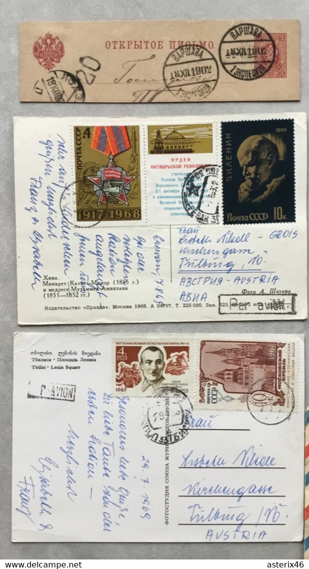 UdSSR Russland 6 Postkarten 1 R Brief 1 GSK Abschnitt - Collections