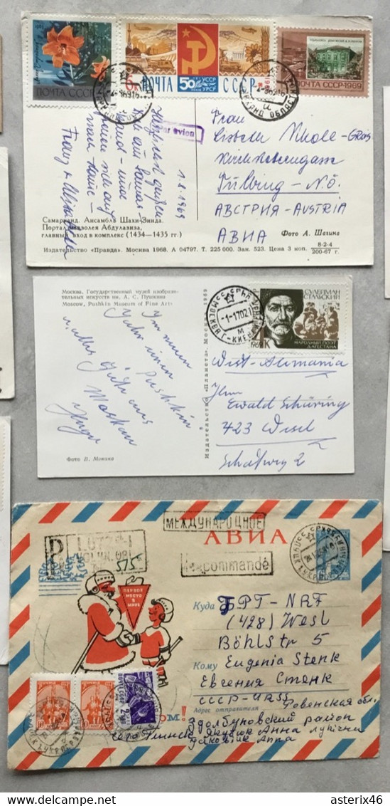 UdSSR Russland 6 Postkarten 1 R Brief 1 GSK Abschnitt - Collections