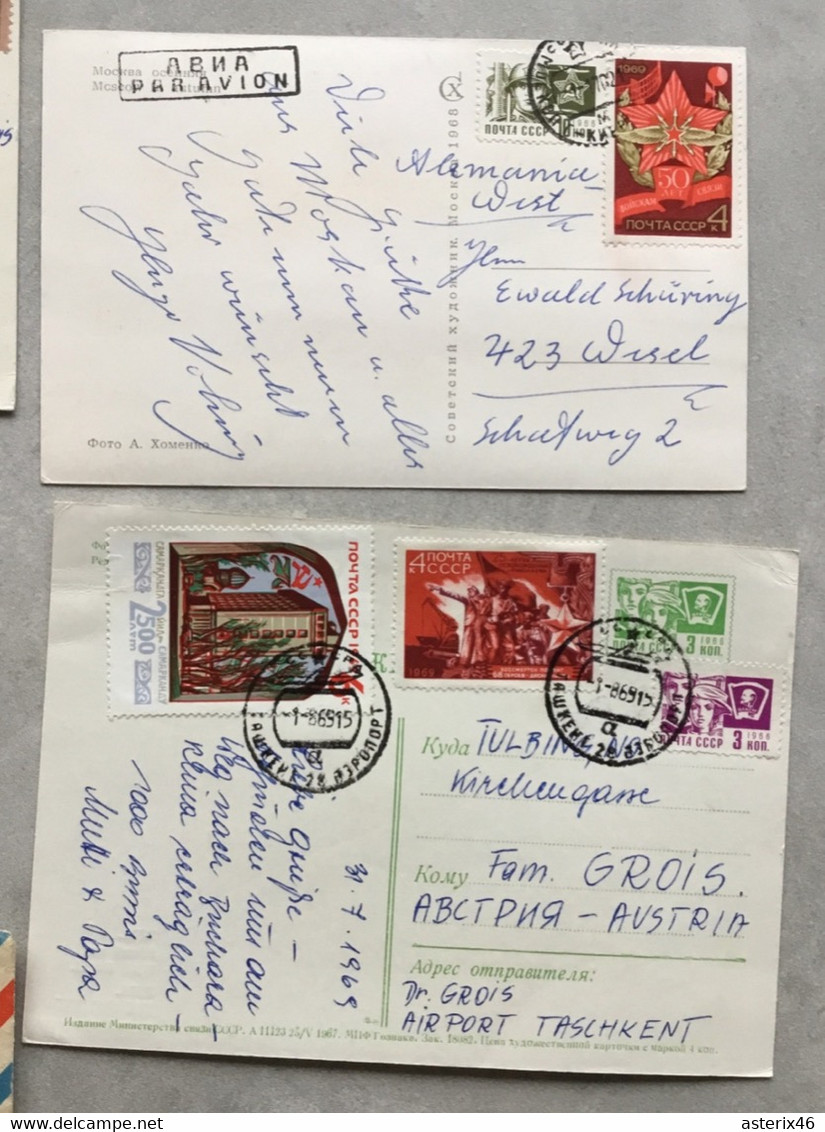 UdSSR Russland 6 Postkarten 1 R Brief 1 GSK Abschnitt - Collections