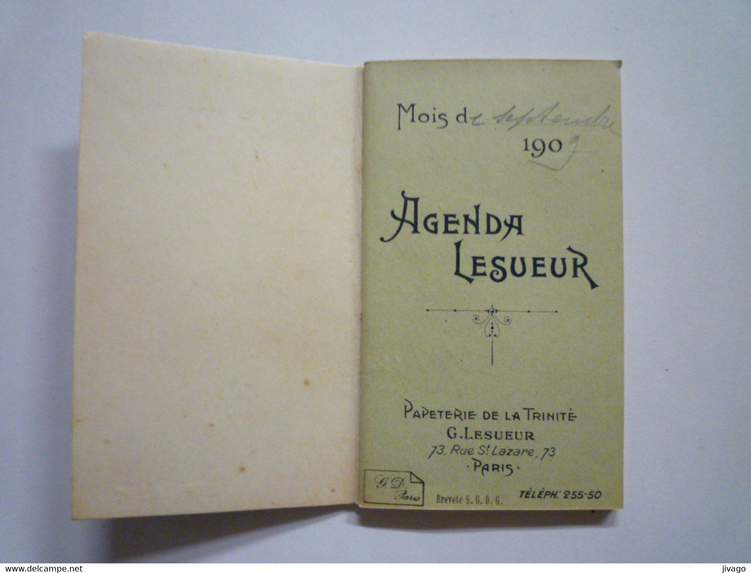 2021 - 232  Joli MINI AGENDA  " LESUEUR "  1909  SEPTEMBRE   XXX - Petit Format : 1901-20