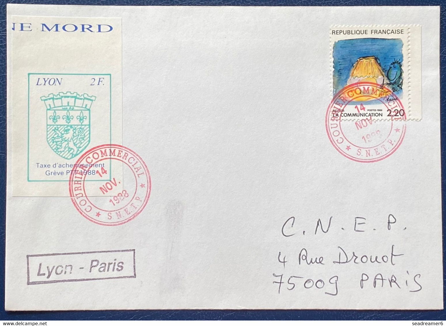 3 Lettres Timbres De Grève Lyon 1988 Les 3 Tarifs à  2, 3 & 4F Avec Timbre Italien/Suisse/france Intéressant !! - Sonstige & Ohne Zuordnung