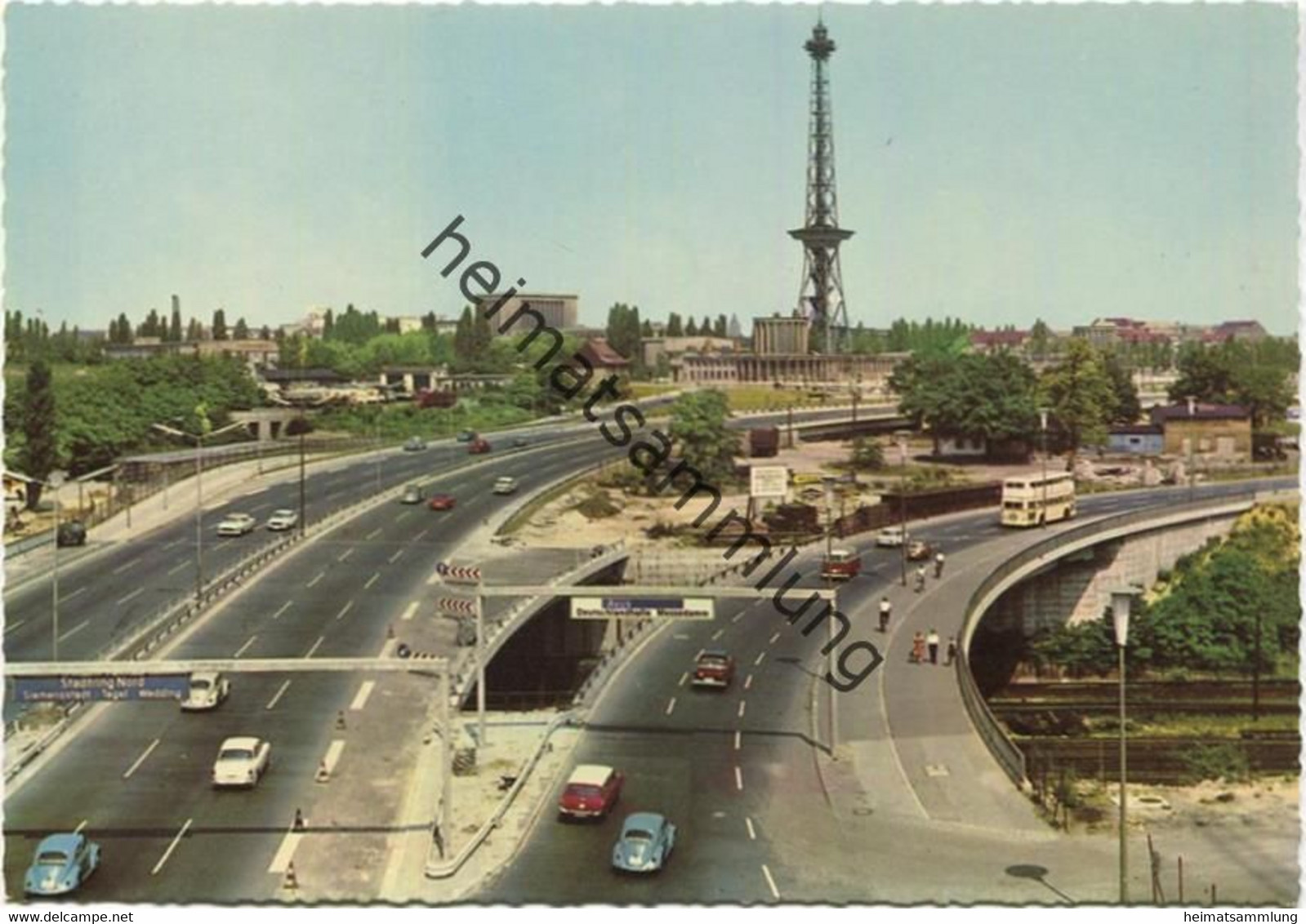 Berlin - Schnellstrassen Mit Funkturm - AK Grossformat - Verlag M. Bock Berlin - Halensee