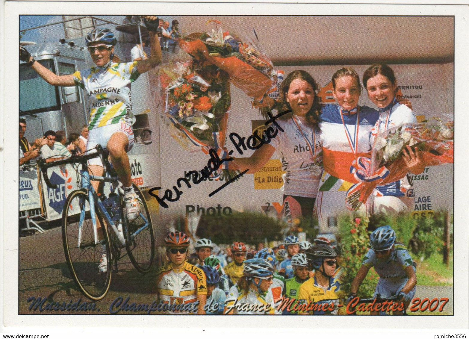 CARTE DE PAULINE FERRAND PREVOT CHAMPIONNE DE FRANCE CADETTE 2007 - Ciclismo