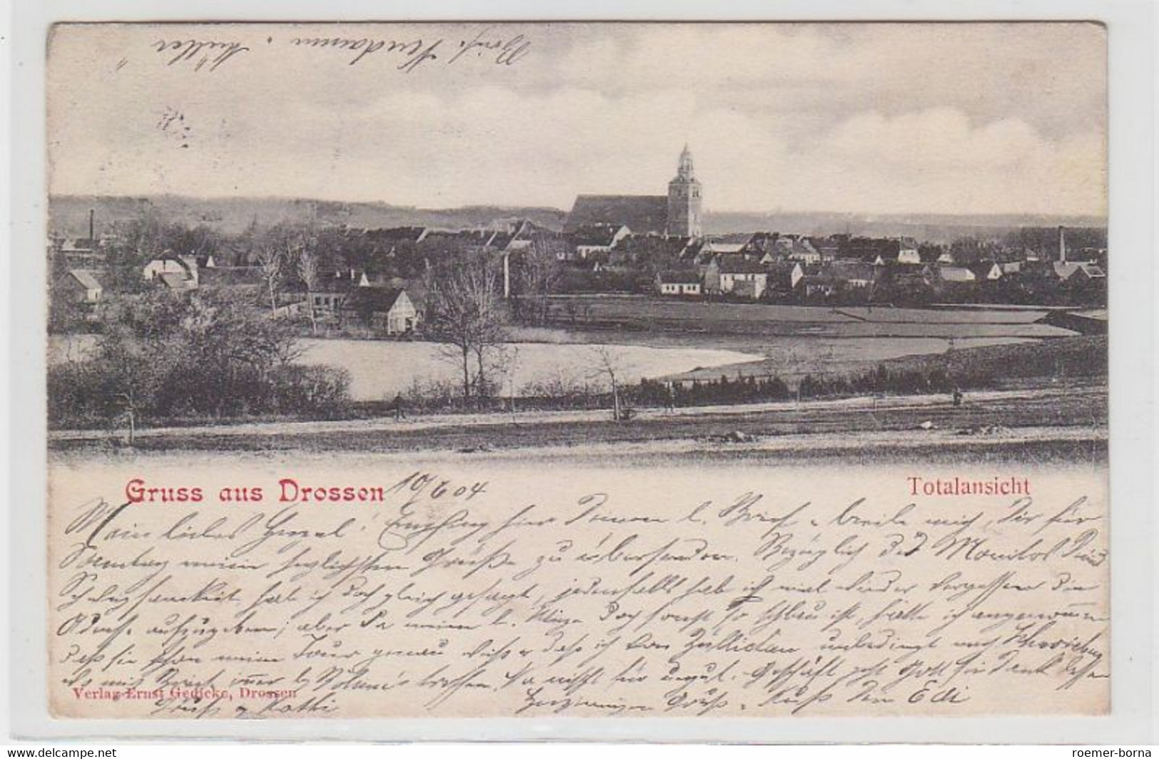 64103 Ak Gruß Aus Drossen Osno Lubuskie Totalansicht 1904 - Zonder Classificatie