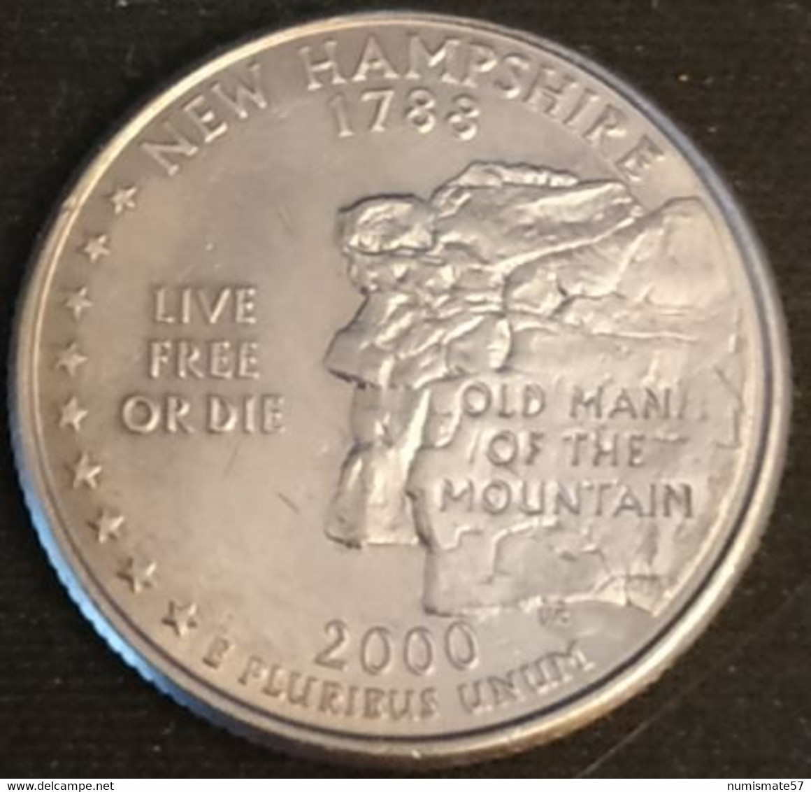 ETATS UNIS - USA - ¼ - 1/4 DOLLAR 2000 P - Quarter New Hampshire - KM 308 - Altri & Non Classificati