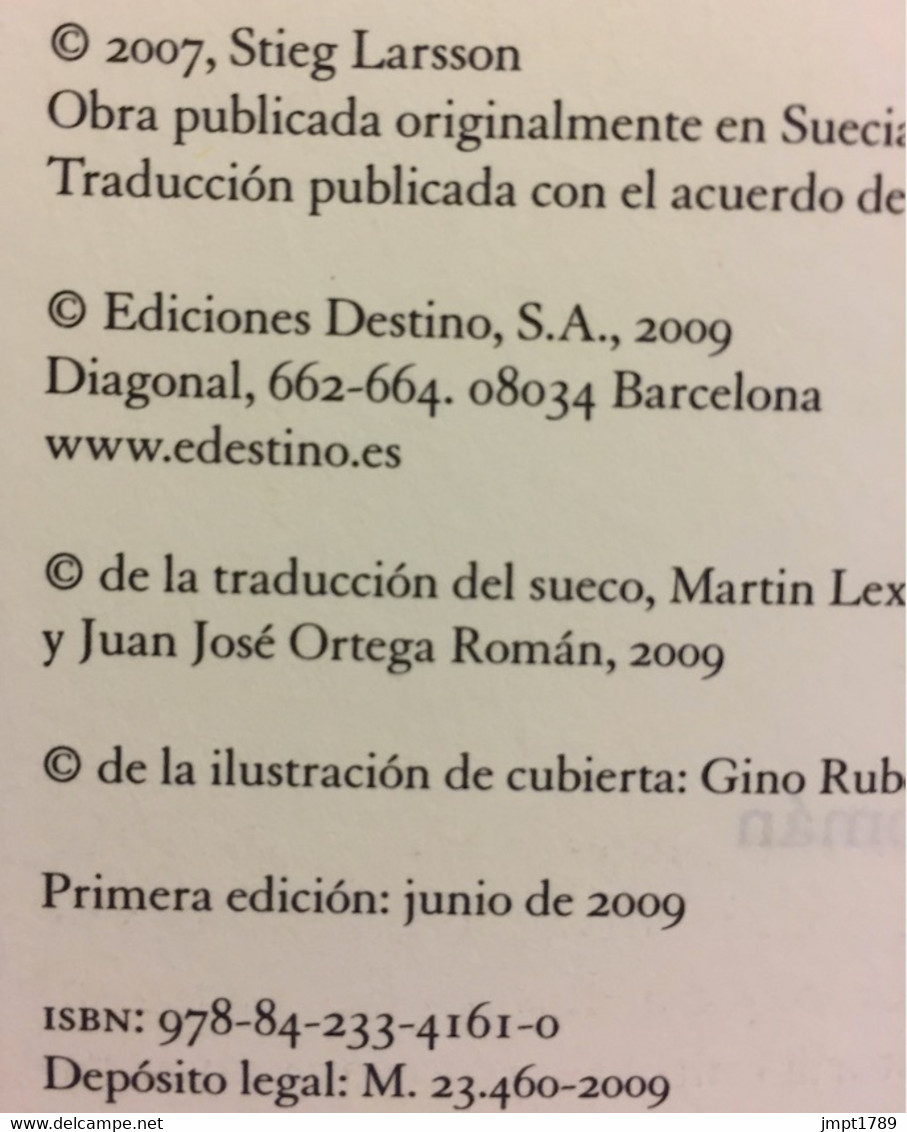 La Reina En El Palacio De Las Corrientes De Aire. Millenium 3.Stieg Larson. Ed. Destino, 1ª Edición, 2009.(en Español). - Acción, Aventuras