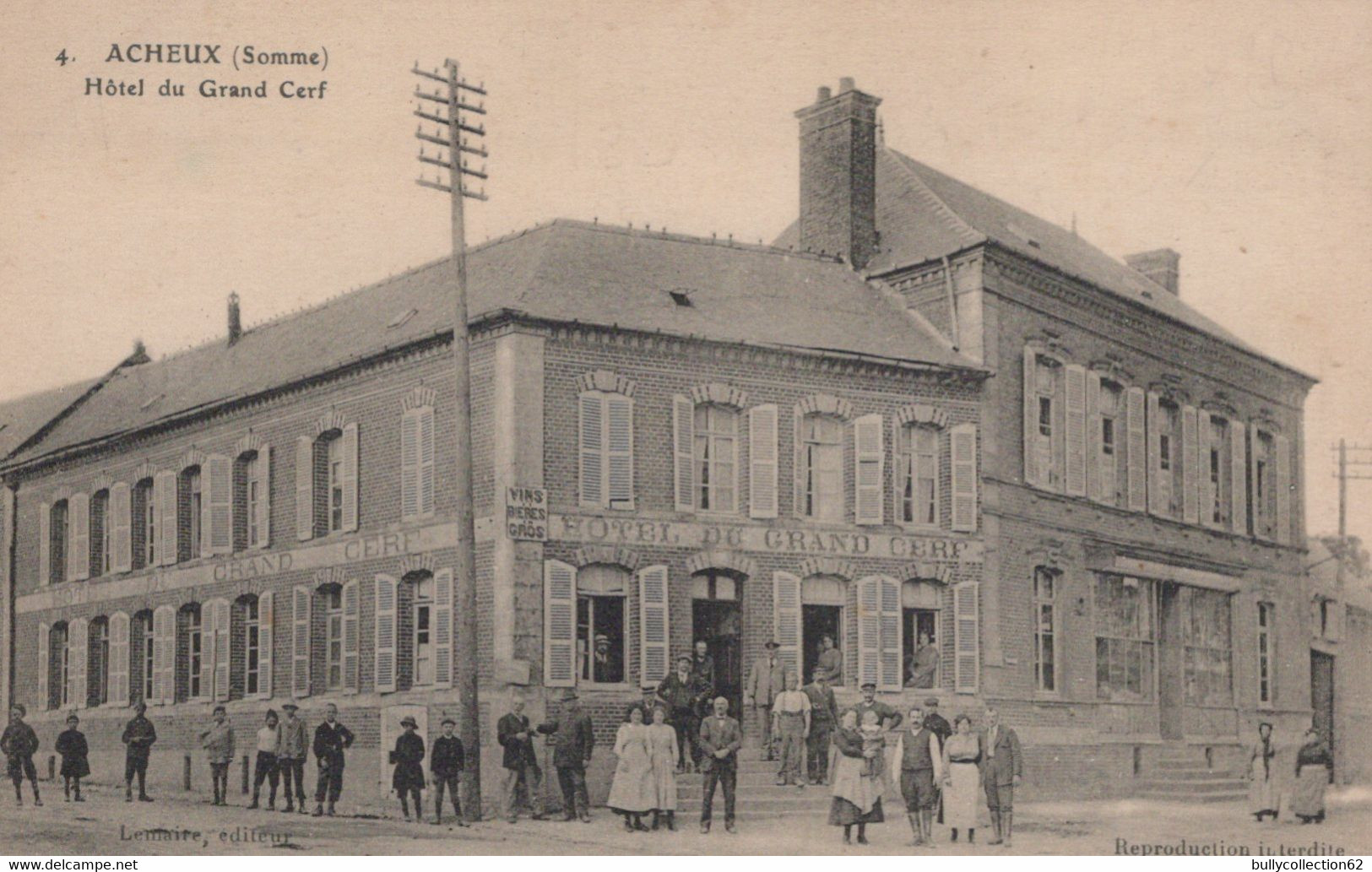 CPA - SELECTION - ACHEUX - Hôtel Du Grand Cerf - Acheux En Amienois