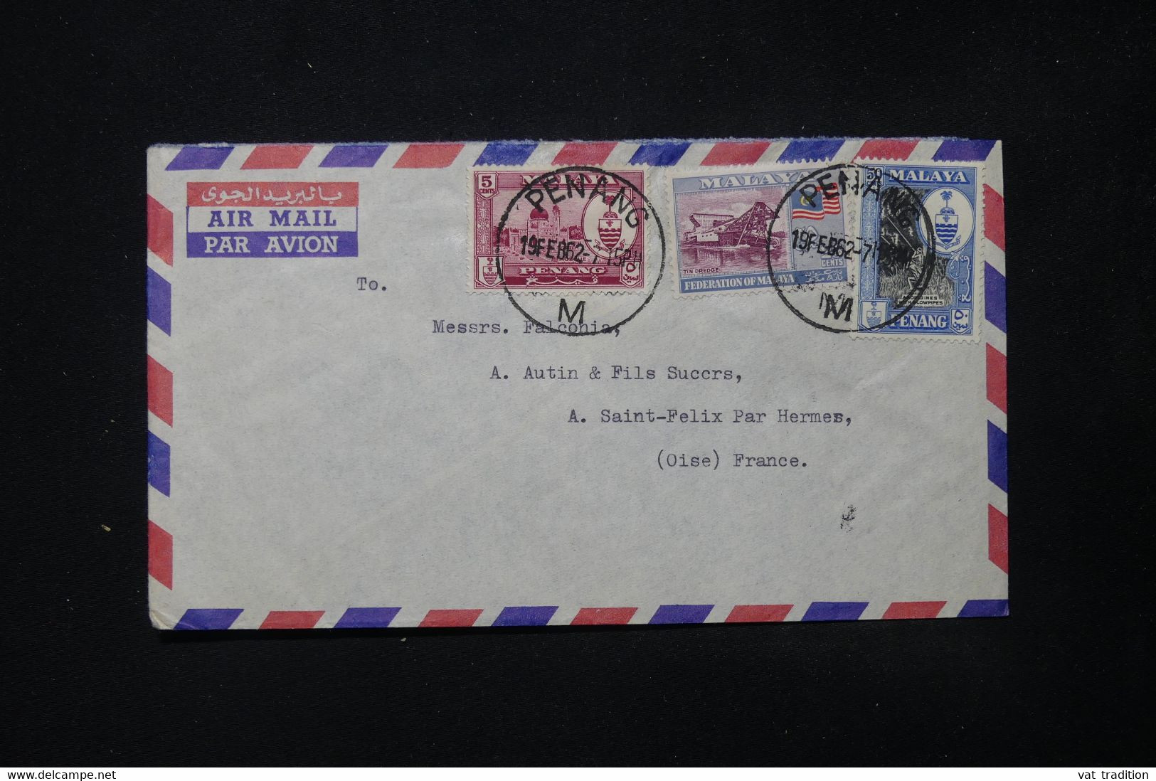 MALAISIE - Enveloppe Commerciale De Penang Pour La France En 1962 - L 84722 - Federation Of Malaya