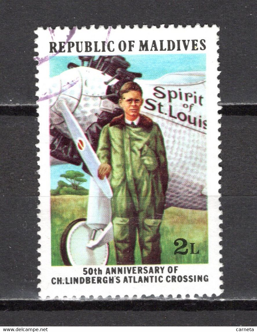 MALDIVES  N° 668         OBLITERE     COTE 0.15€      AVIATEUR  AVION - Maldives (1965-...)